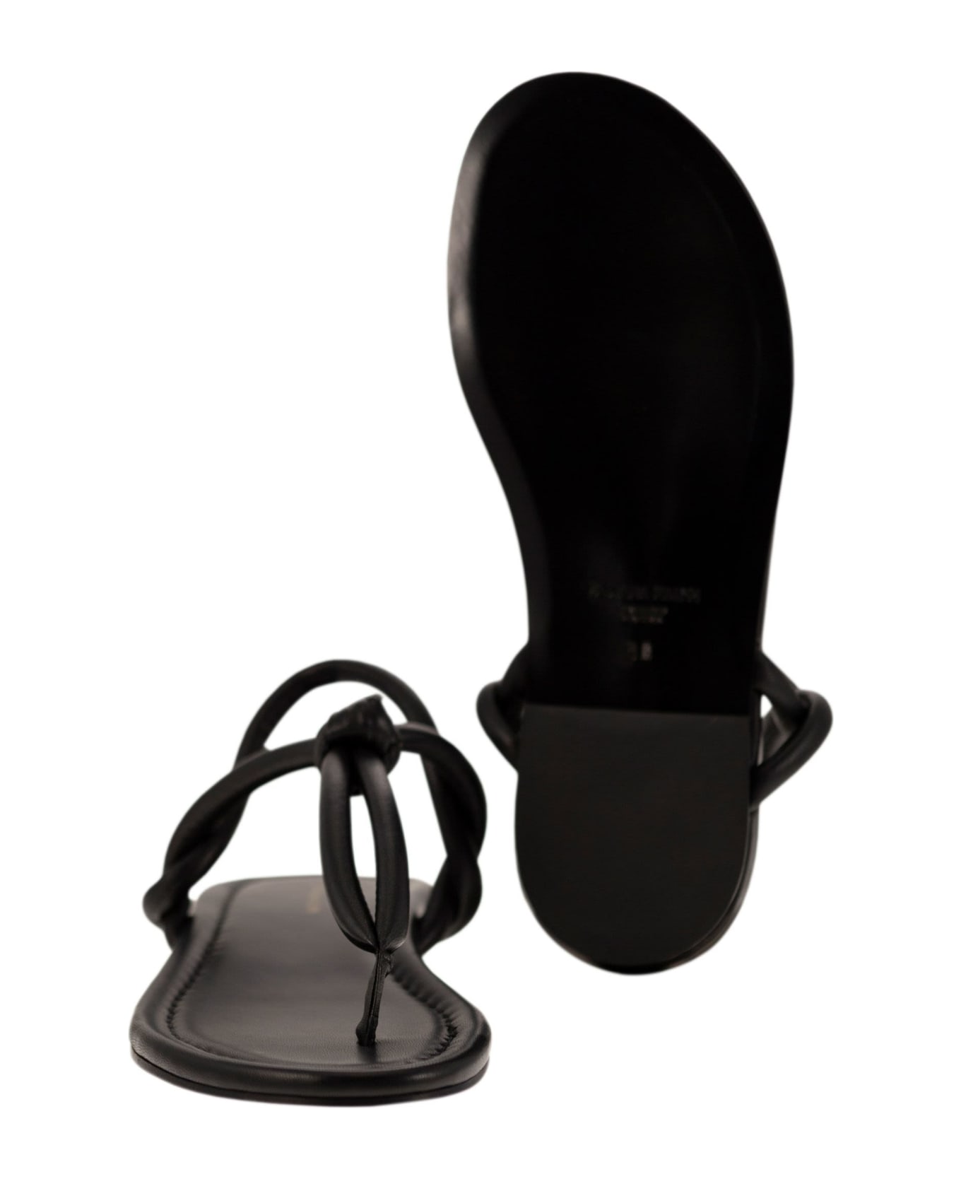 Fabiana Filippi Leather Flip-flops - Black