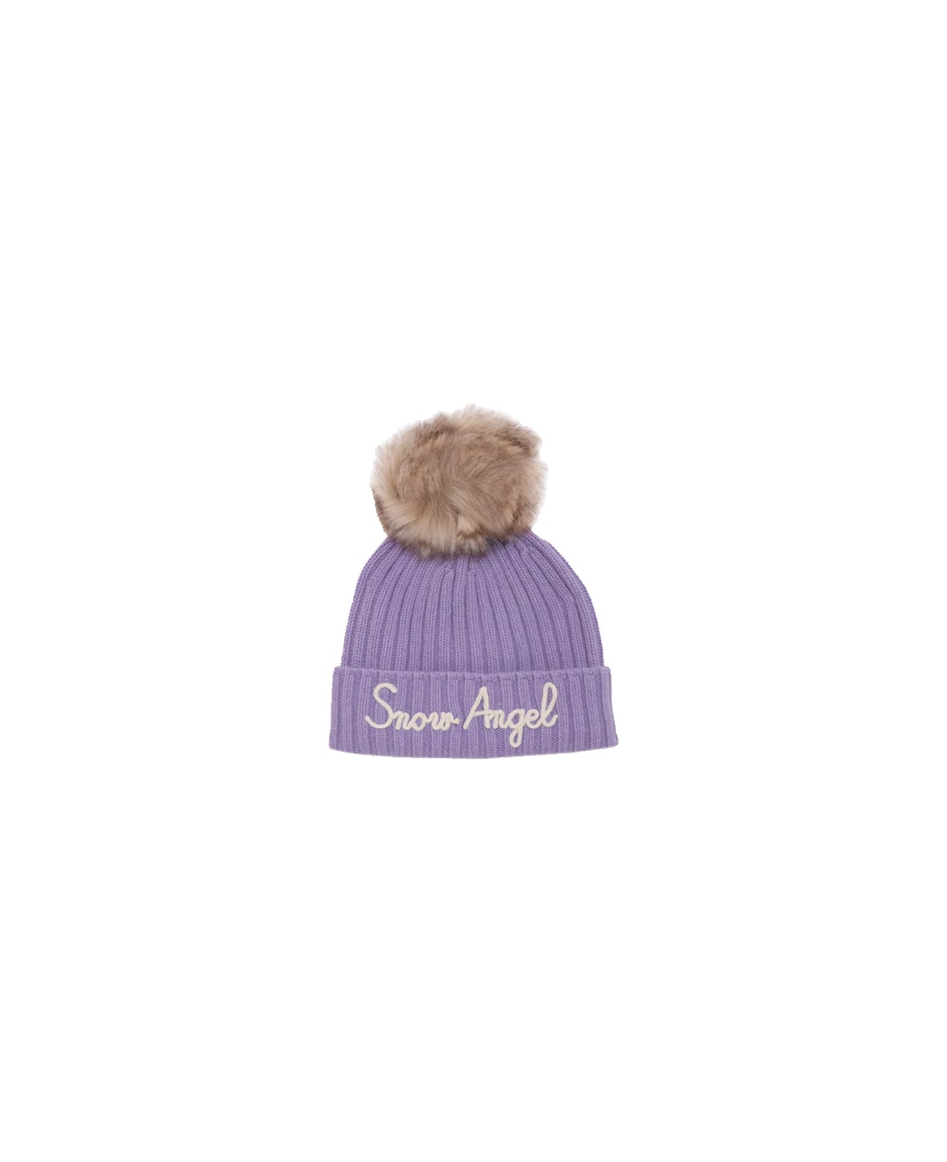 MC2 Saint Barth Girl Hat With Pompon And Snow Angel Embroidery - PURPLE 帽子