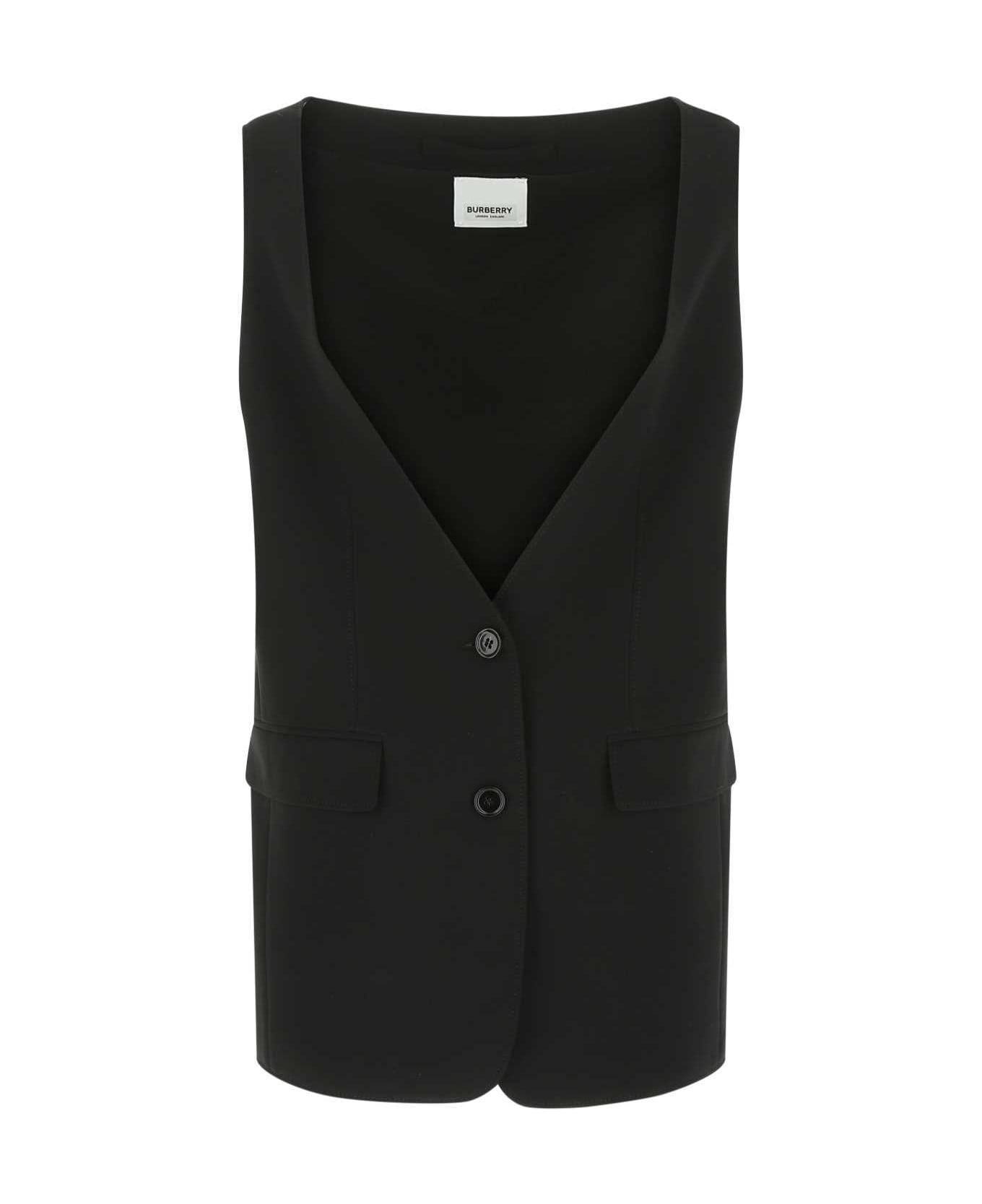 Burberry Black Silk Oversize Vest - A1189
