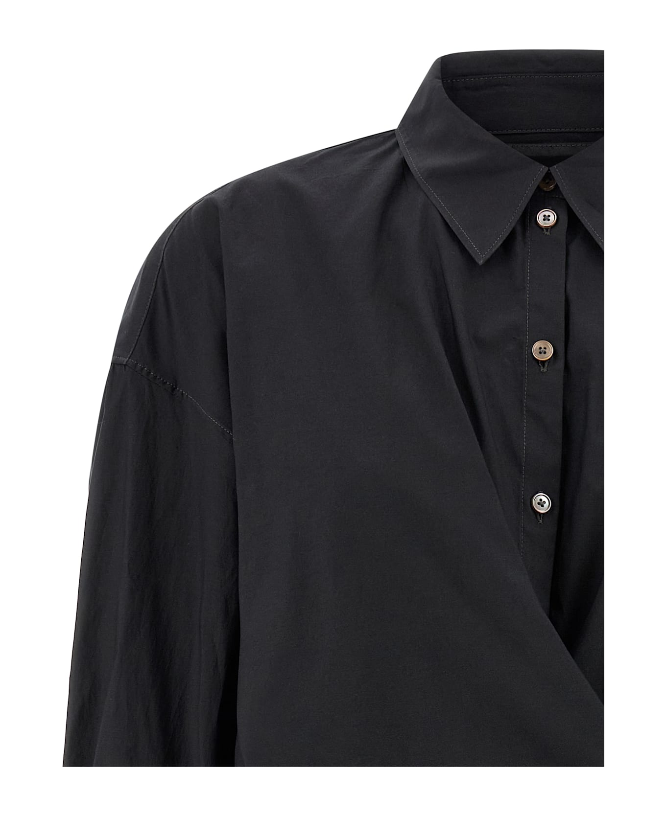 Lemaire 
straight Collar Twisted
 Shirt - Black  