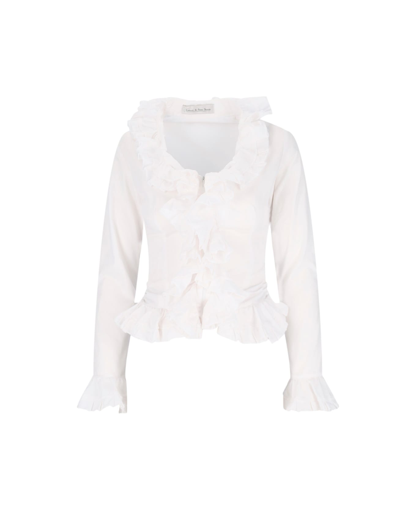 Ludovic de Saint Sernin Ruffle Detail Blouse - White