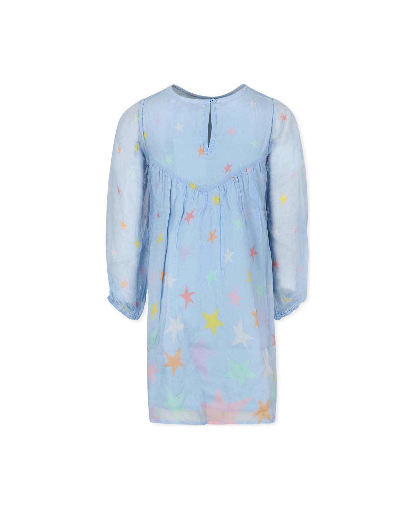 Stella McCartney Kids Light Blue Dress For Girl With Stars - Light Blue
