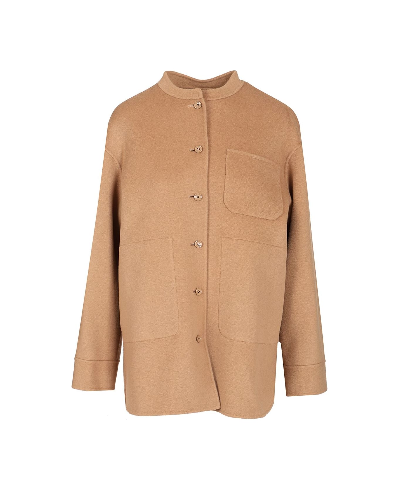 
S Max Mara Wool Shirt Jacket - BEIGE