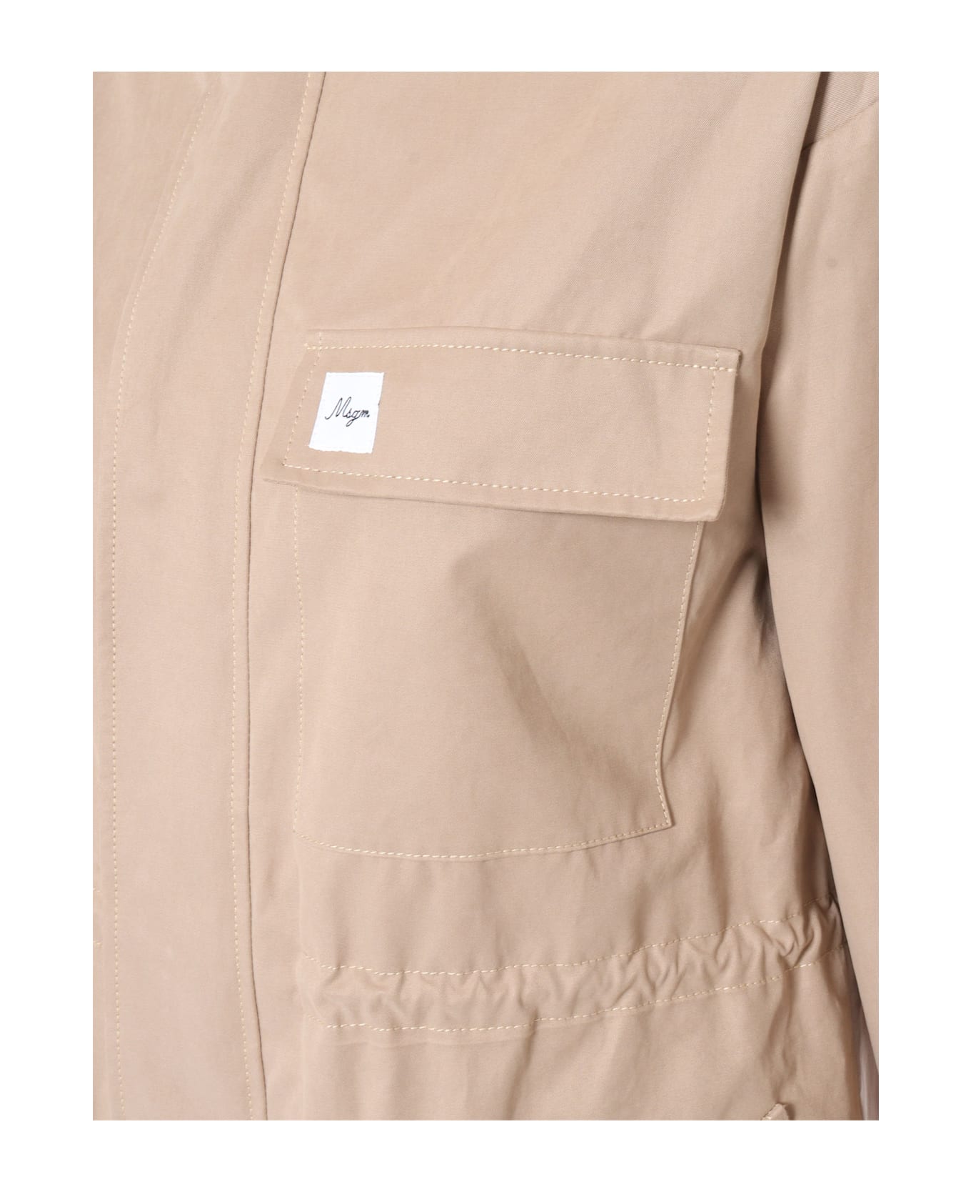 MSGM Drill Over Parka Girl - BEIGE