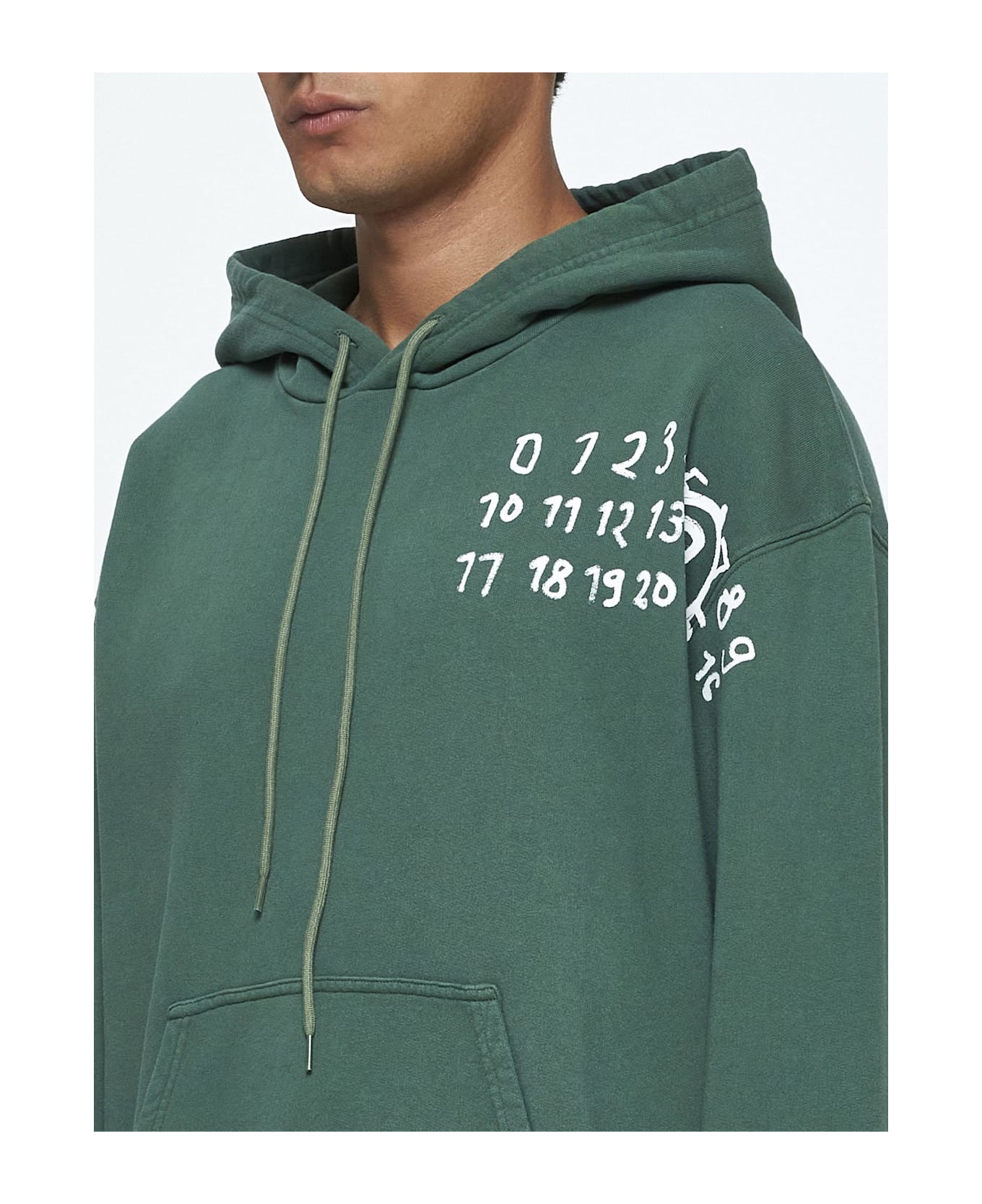 MM6 Maison Margiela Logo Cotton Hoodie - Green