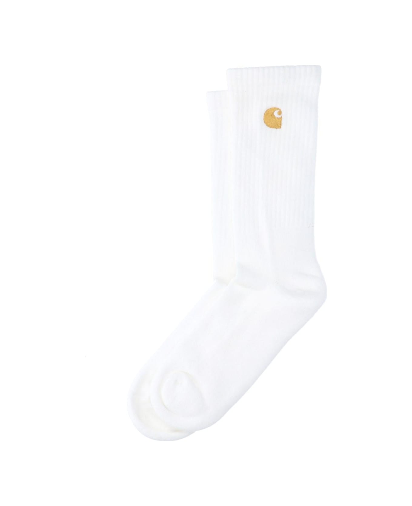 Carhartt Logo Socks - Bianco/oro