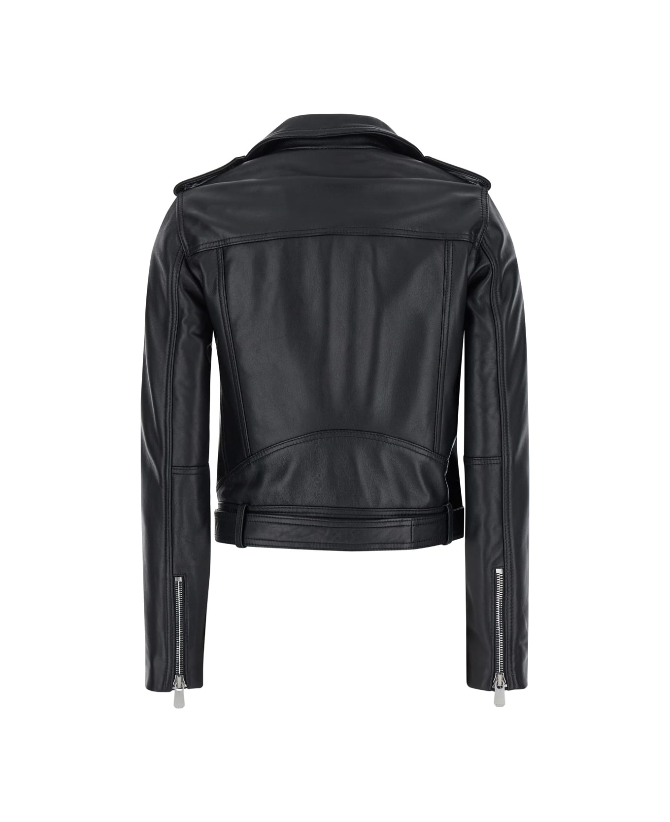 Pinko 'costa Rica' Black Biker Jacket In Leather Woman - Black