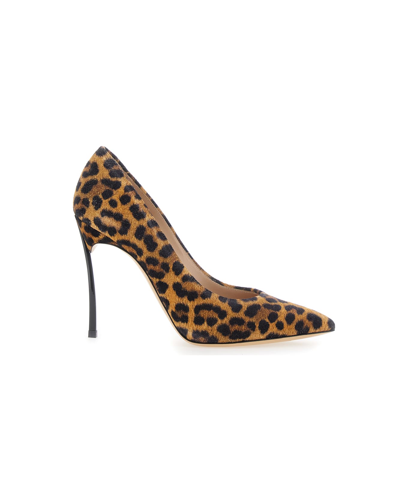 Casadei 'malesia' Brown Pumps With High Stiletto Heel And Leopard Motif In Suede Woman - Brown