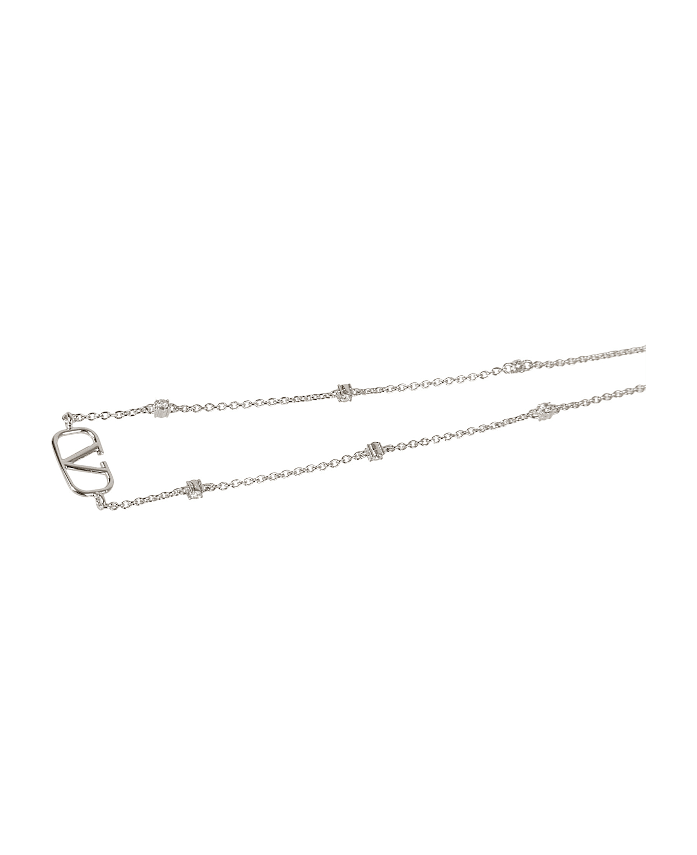 Valentino Garavani Logo Necklace - Silver Shade