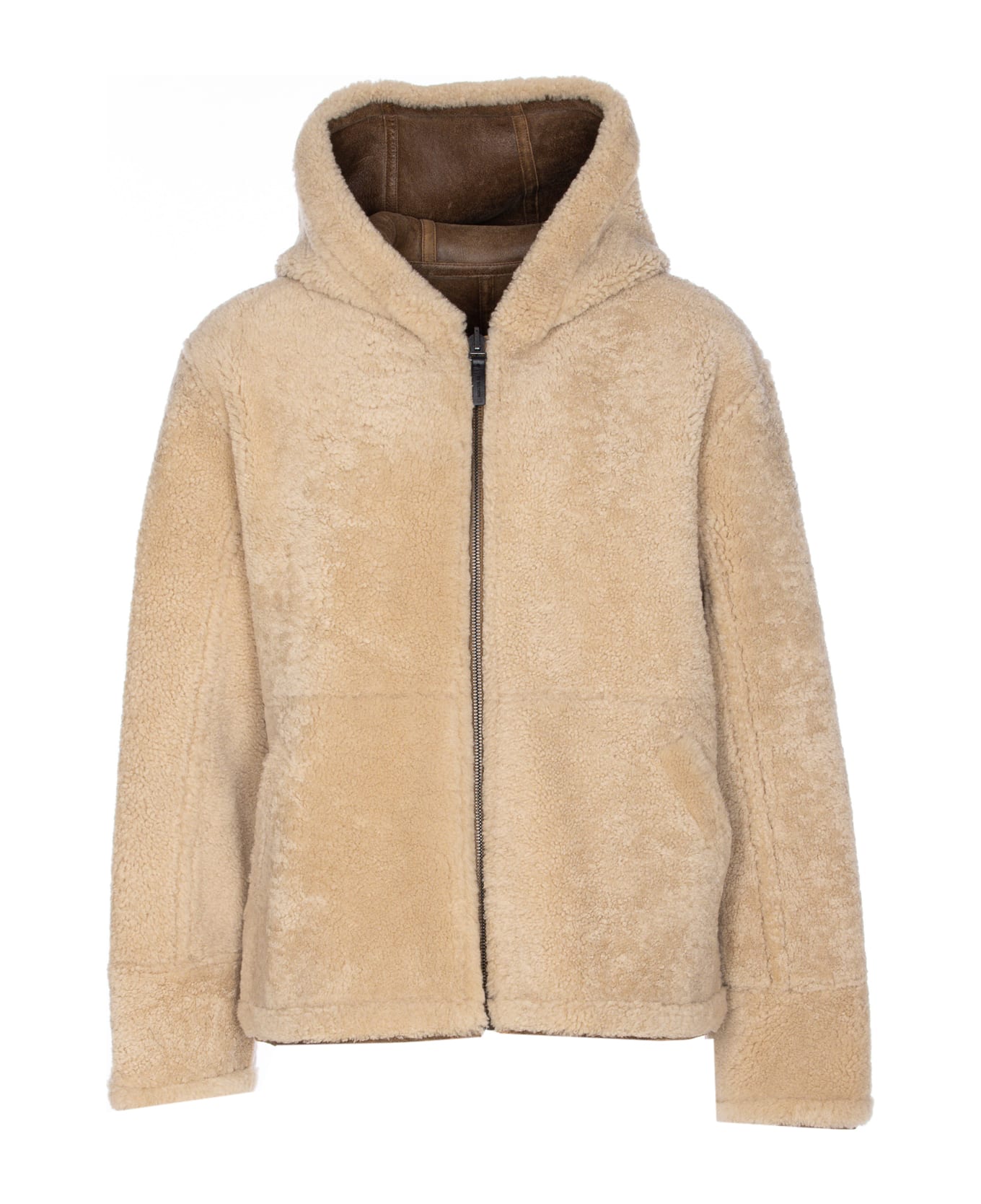 Yves Salomon Reversible Aviateur Shearling Jacket - Beige