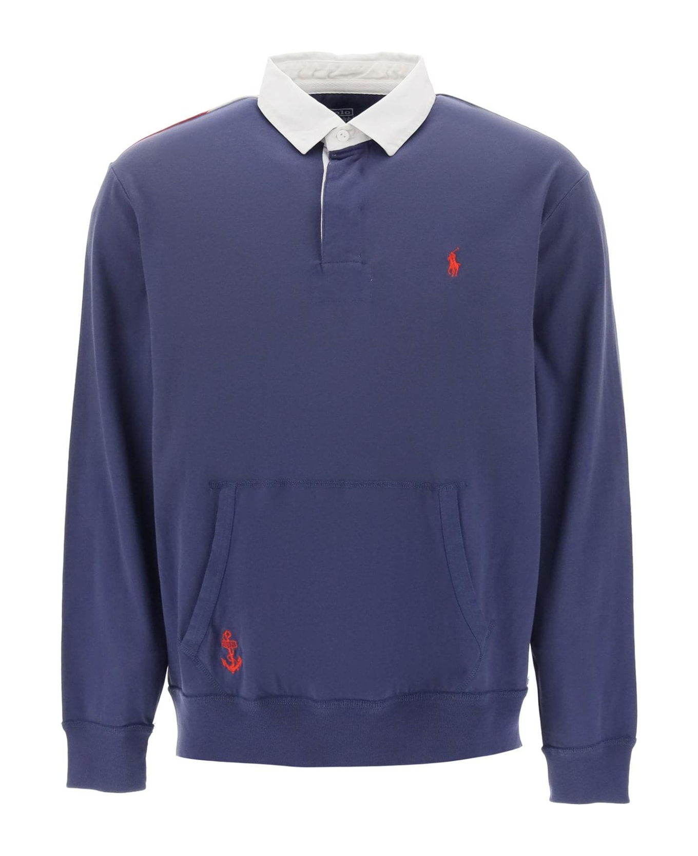 Polo Ralph Lauren Flag Patch Long Sleeve Rugby Shirt - BOATHOUSE NAVY (Blue)