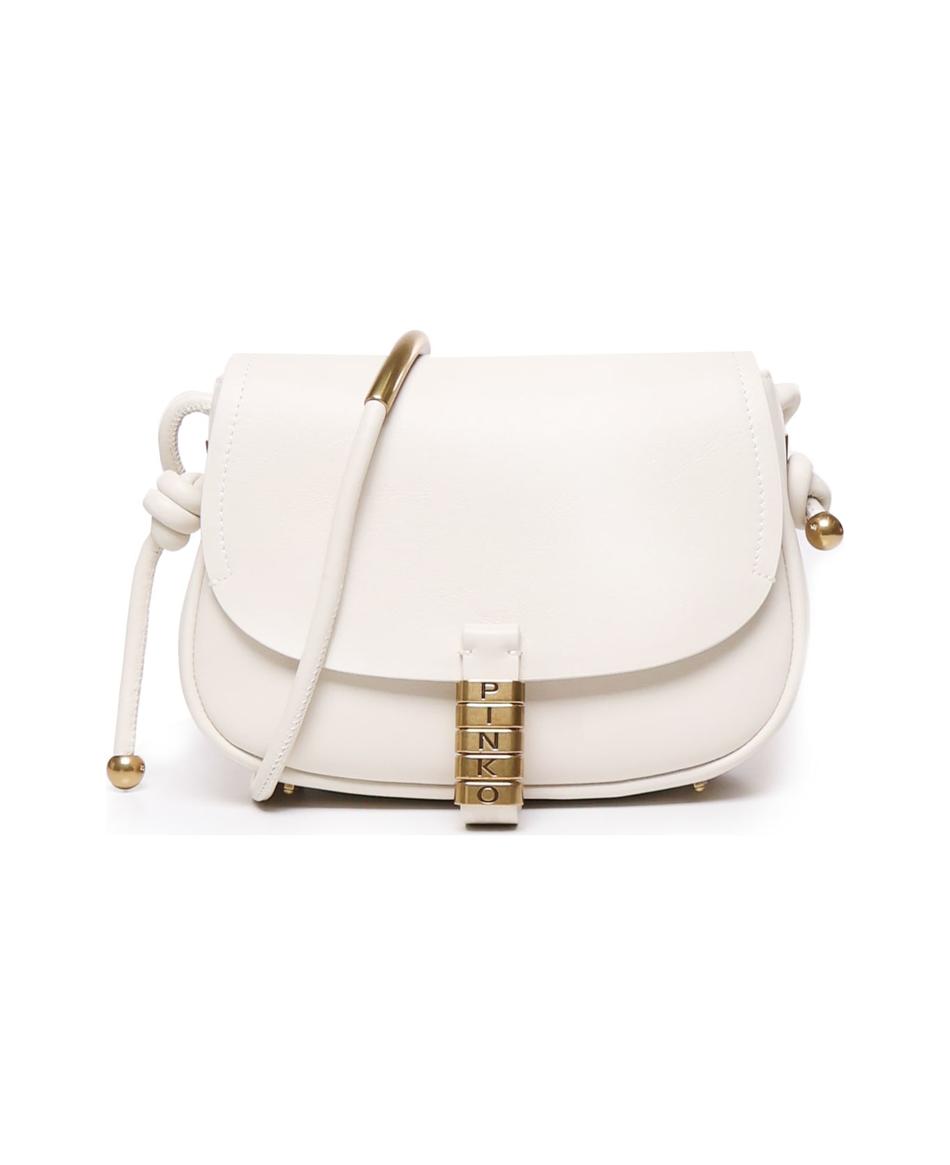 Pinko 'saddle Mini' Crossbody Bag - White