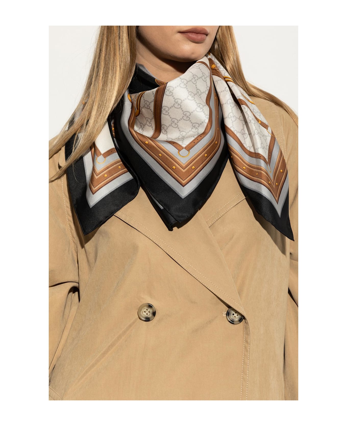 Gucci Silk Scarf - GREY
