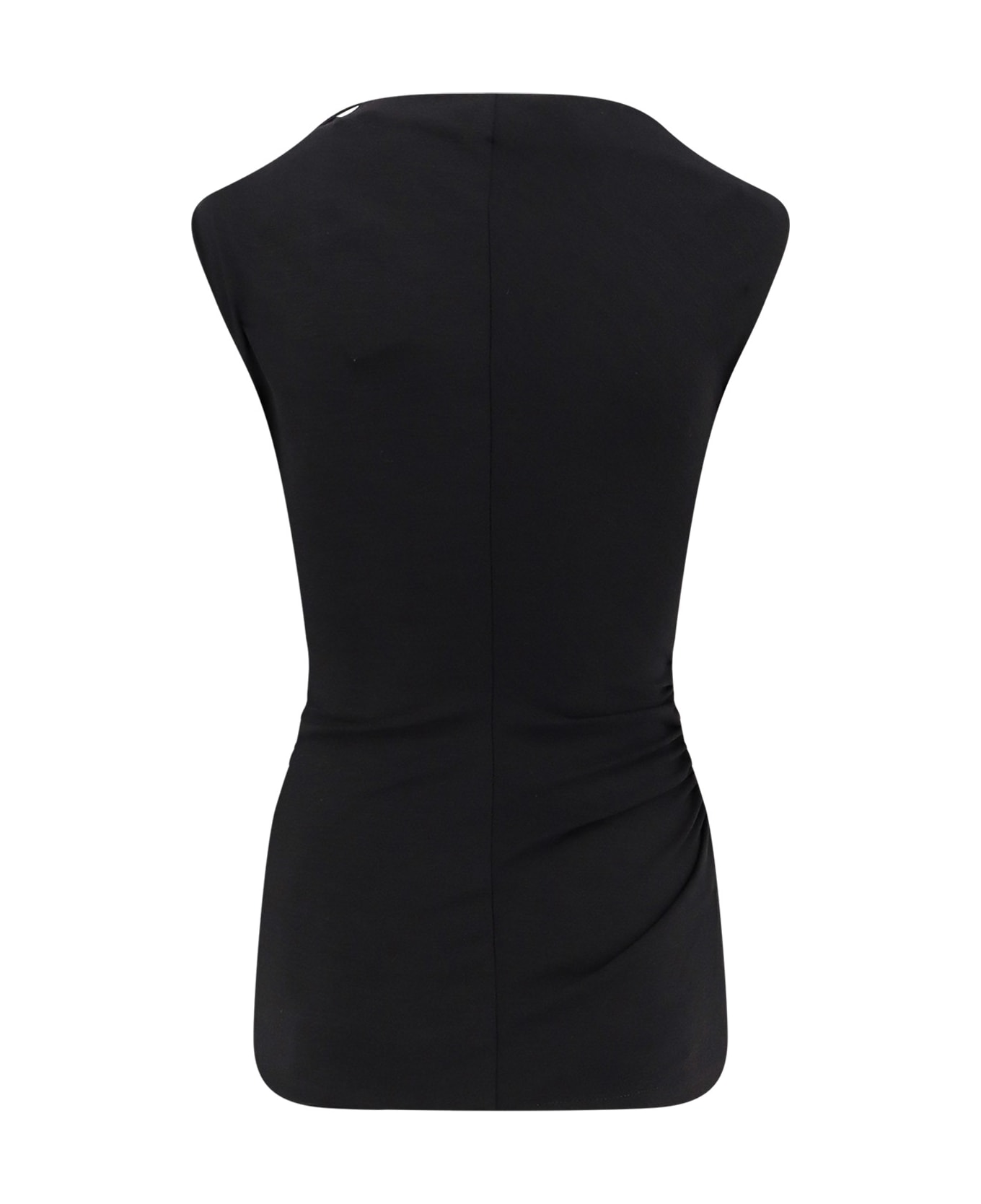 Brunello Cucinelli Wool And Stretch Viscose Top - Black