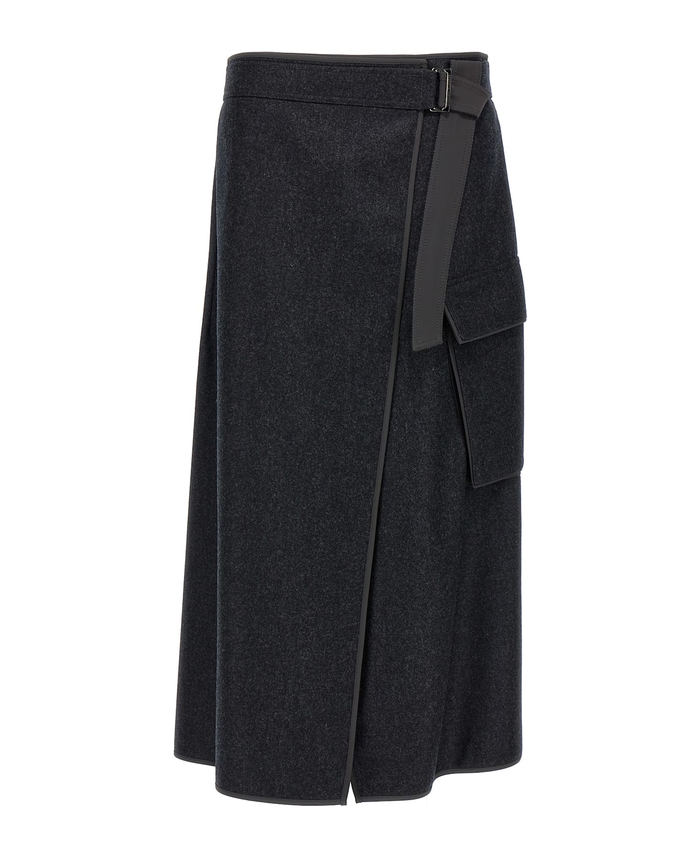 Brunello Cucinelli Wrap Skirt - Gray