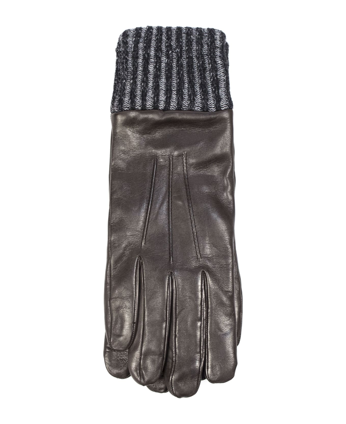 Fay Gloves In Brown Nappa Leather - Marrone