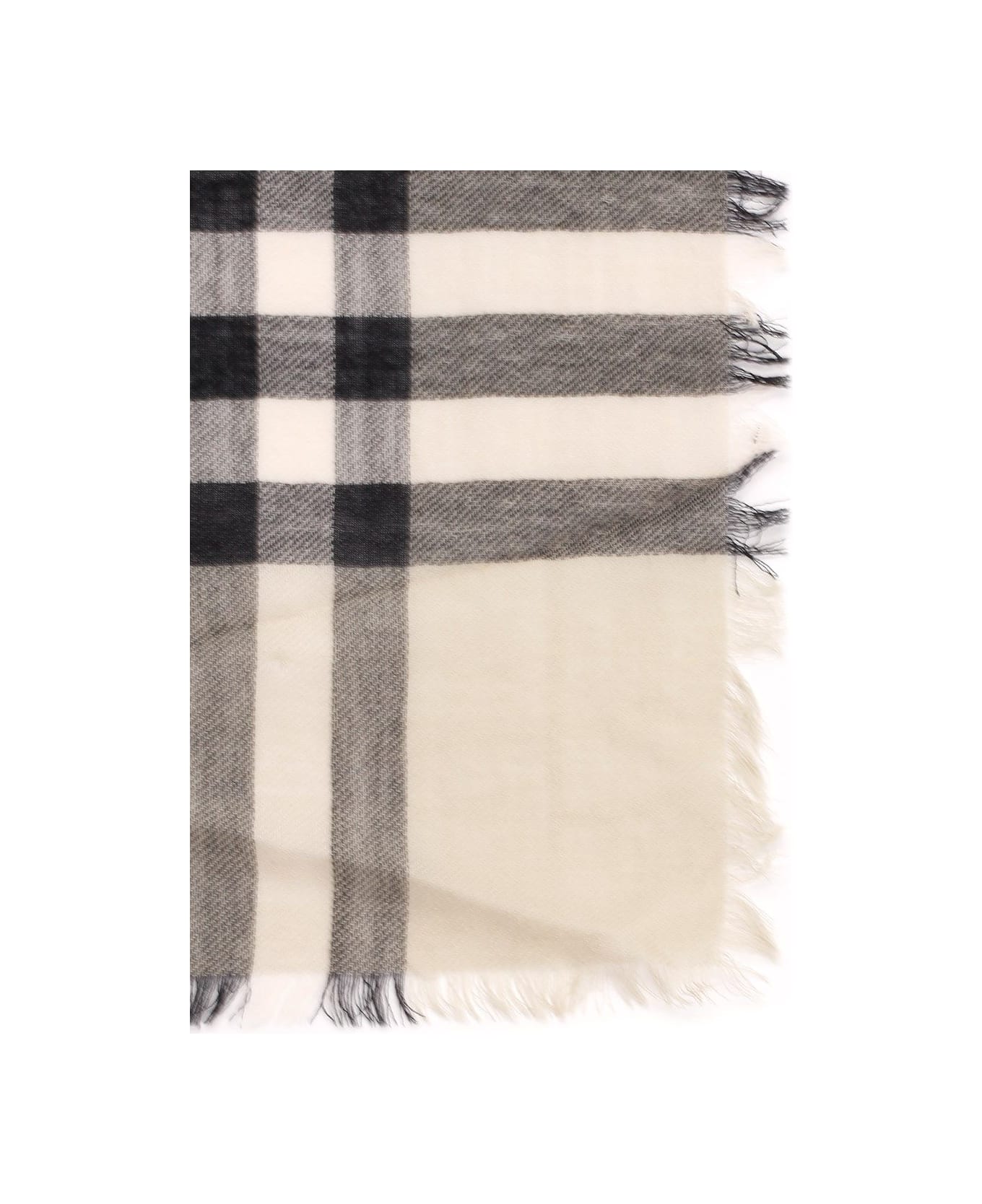 Burberry Check Wool Scarf - Beige