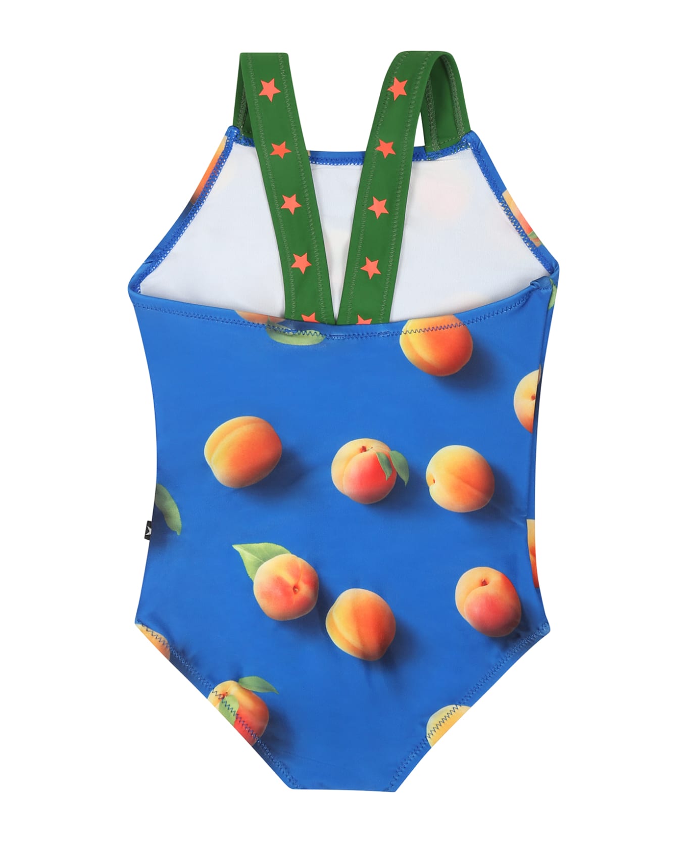 Molo Blue Swimsuit For Baby Girl With Apricot Print - Blue