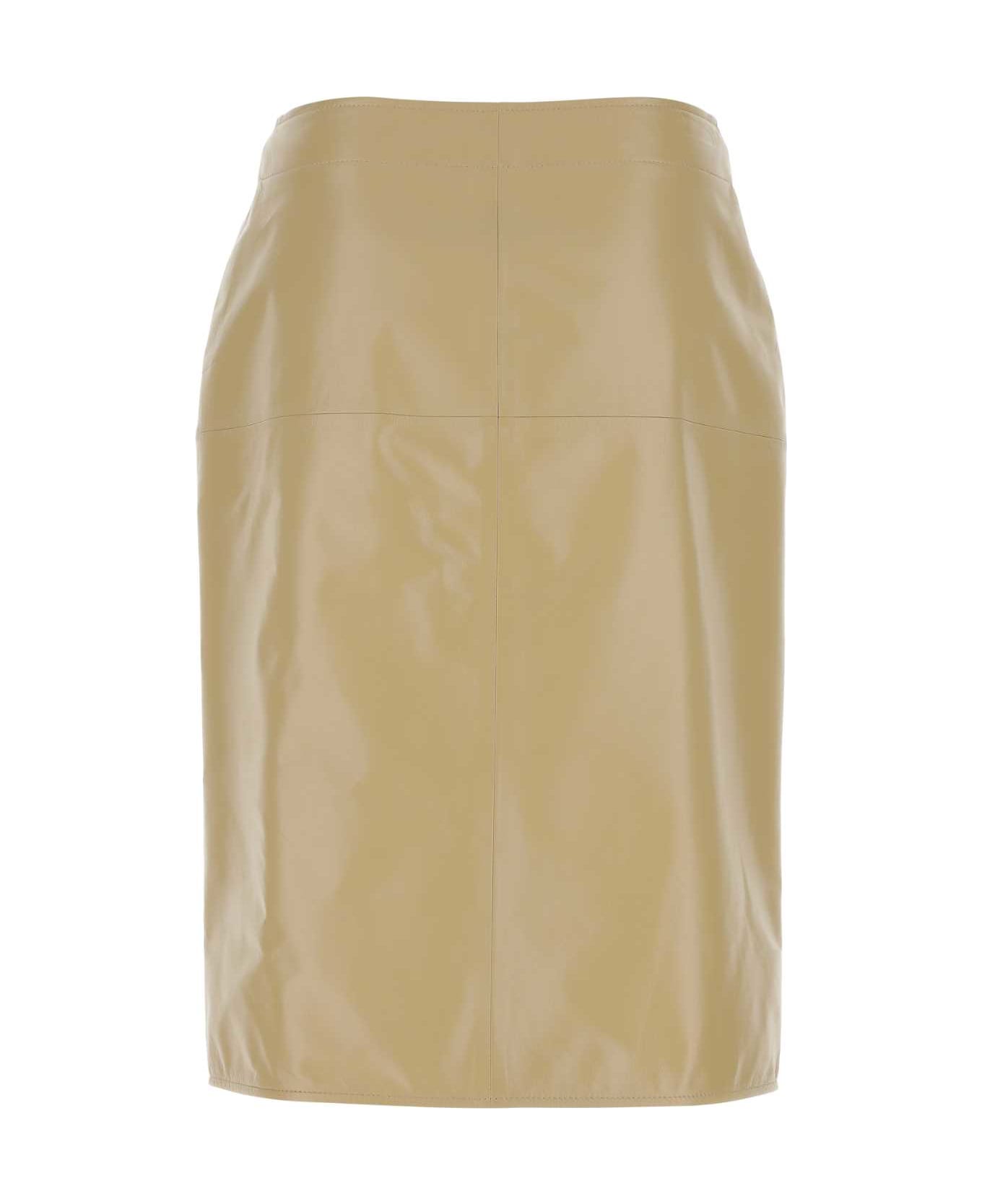 Bottega Veneta Beige Leather Skirt - 9640