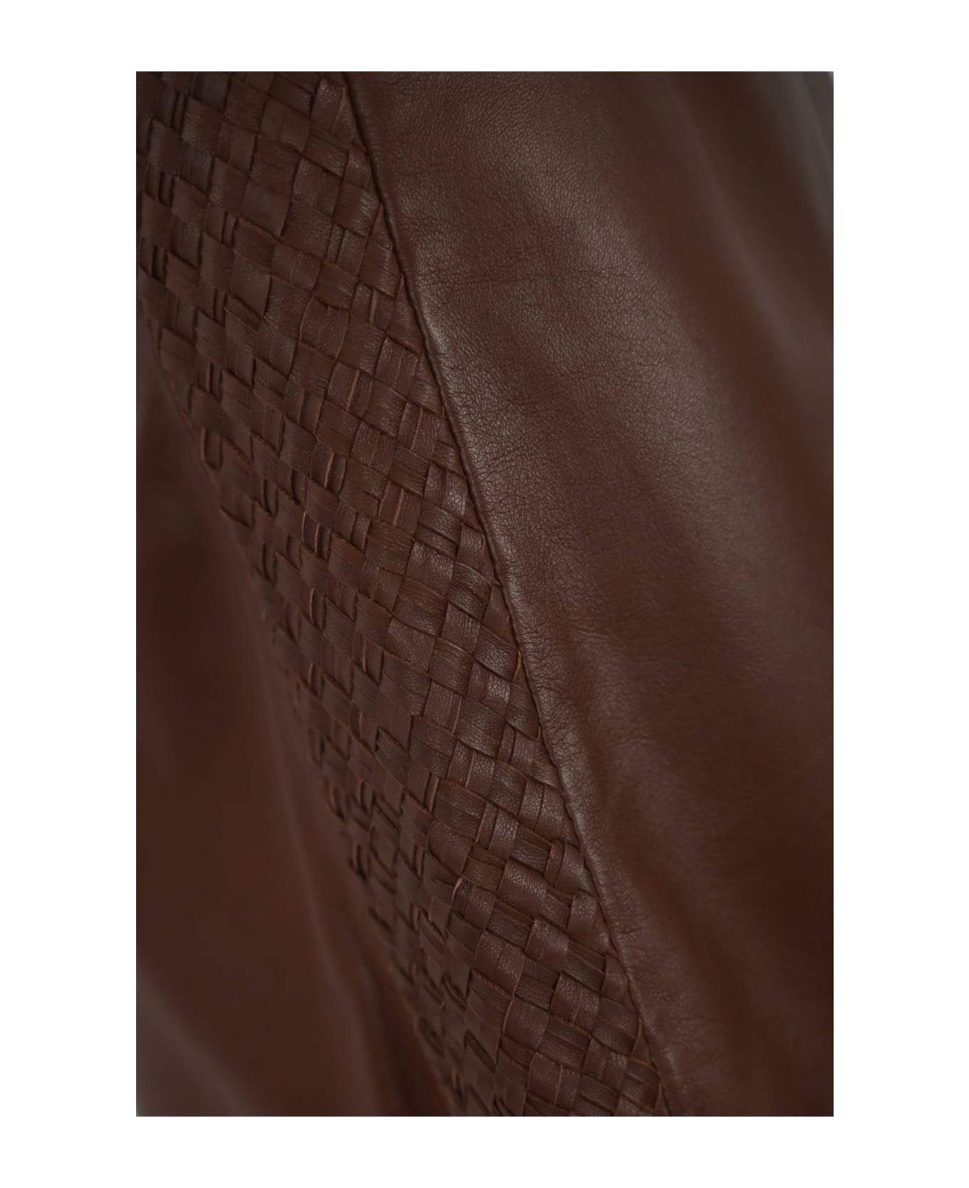 Weekend Max Mara "ocra" Nappa Leather Skirt - Coccio