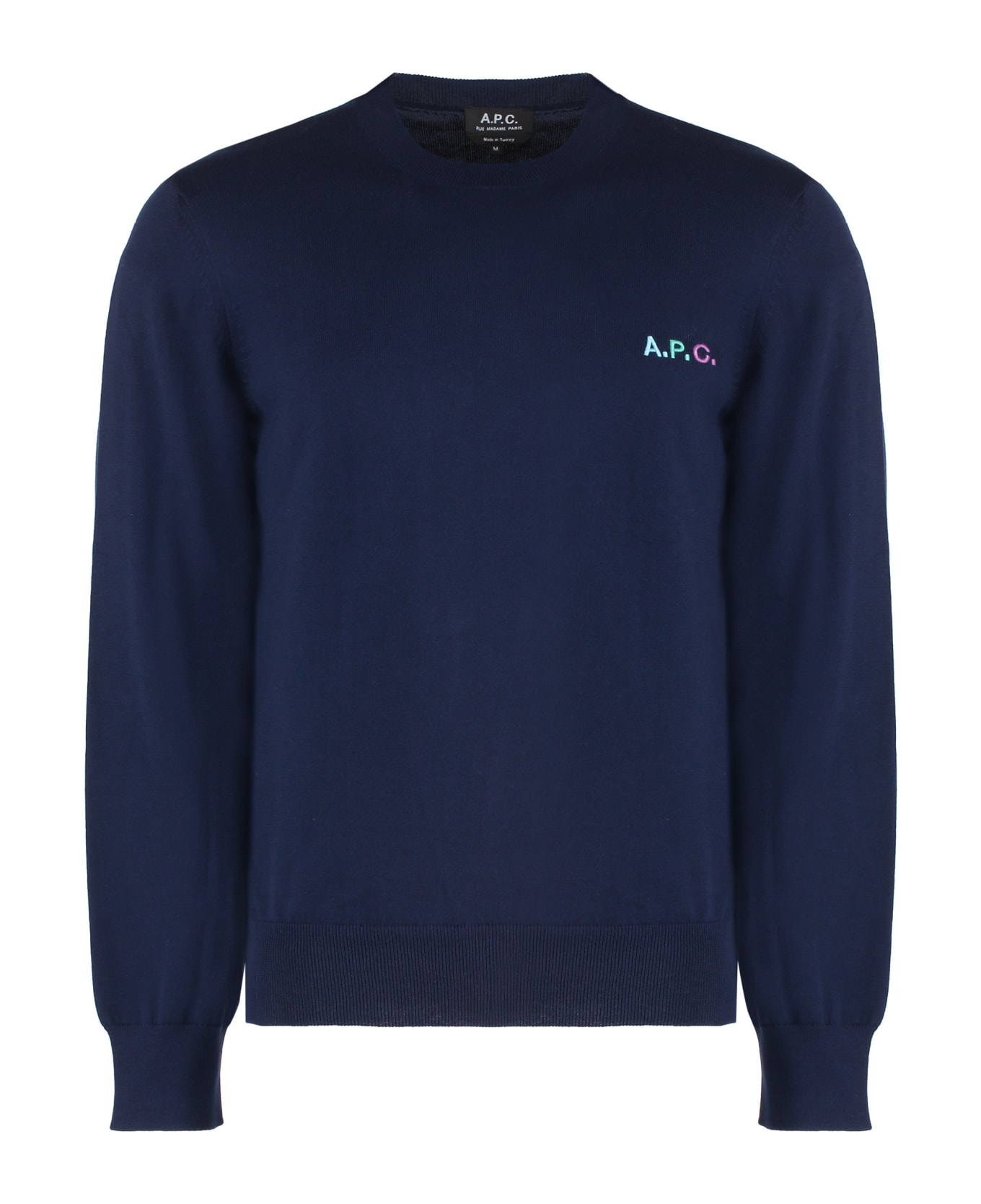 A.P.C. Cotton Crew-neck Sweater - blue