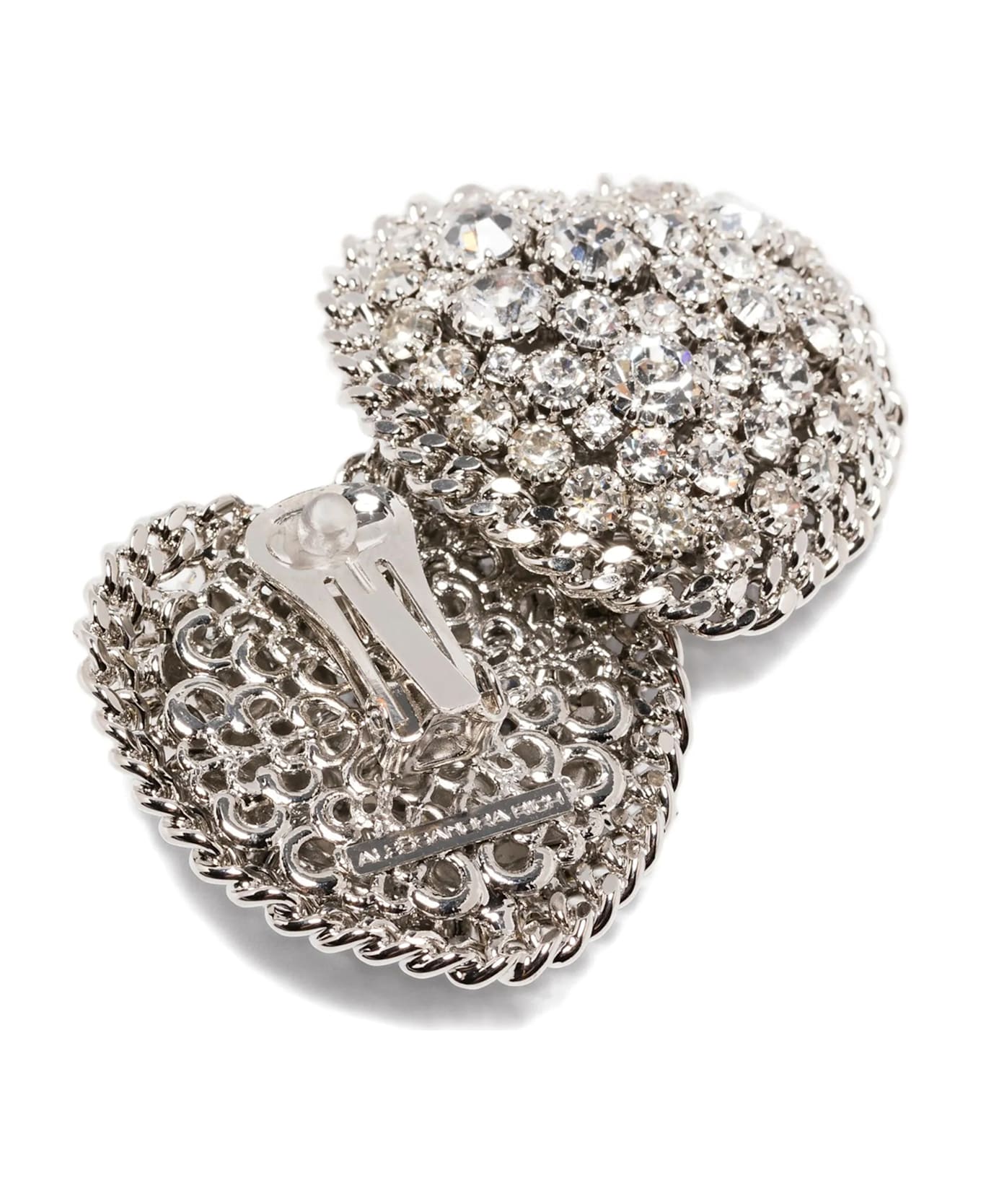 Alessandra Rich Heart Earrings - Silver
