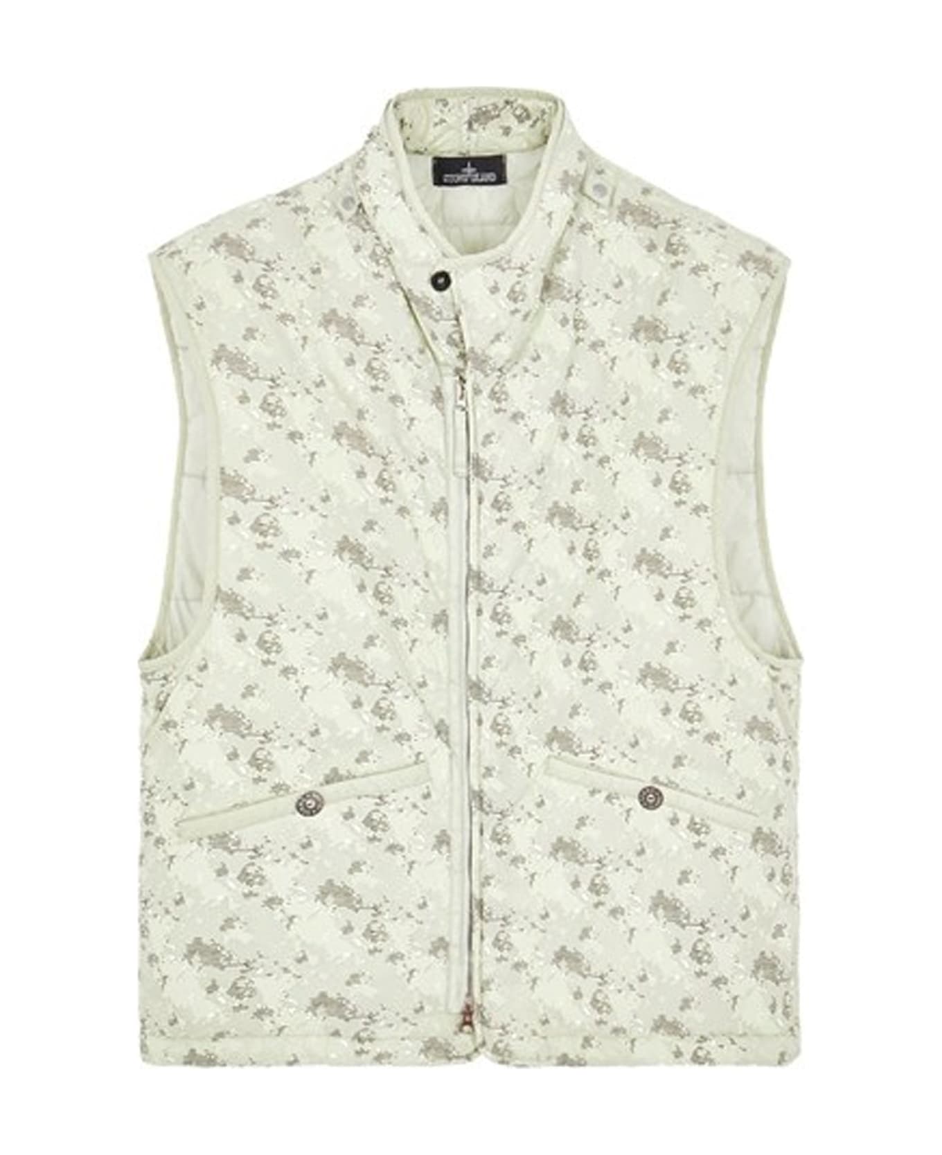 Stone Island Printed Brushed Gilet - Green