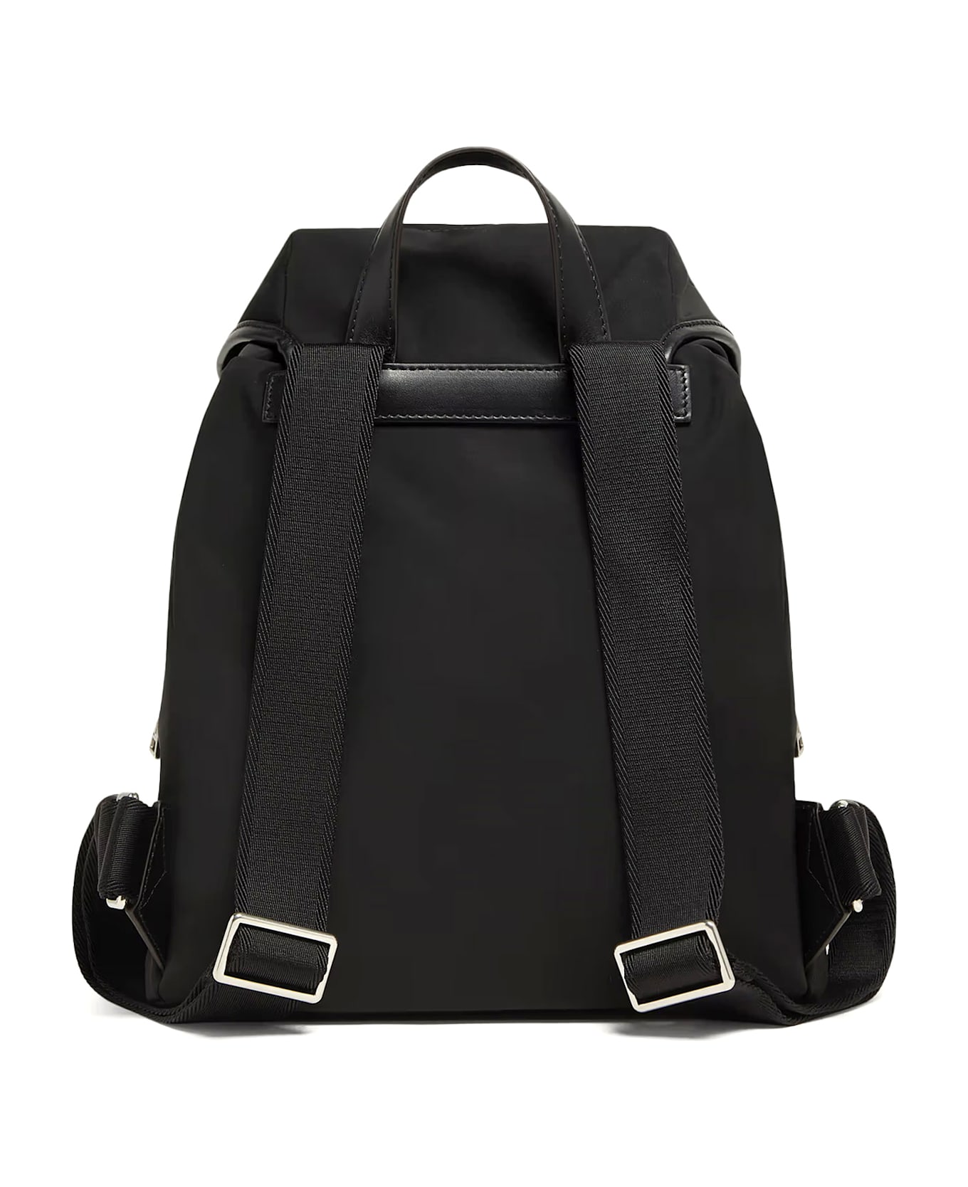 Moncler Nylon Backpack With Leather Inserts - Black