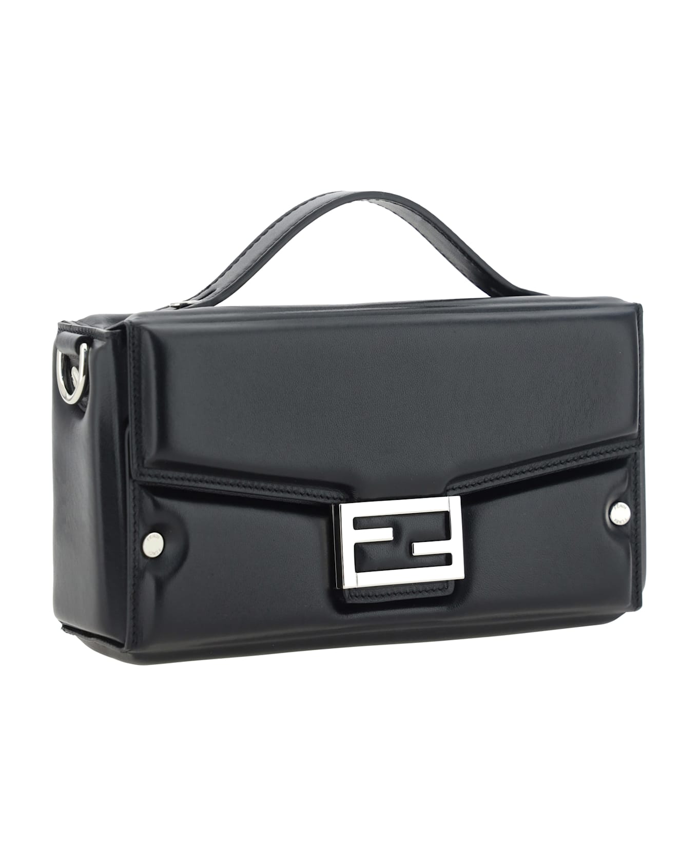 Fendi Soft Trunk Baguette Bag - Nero+palladio