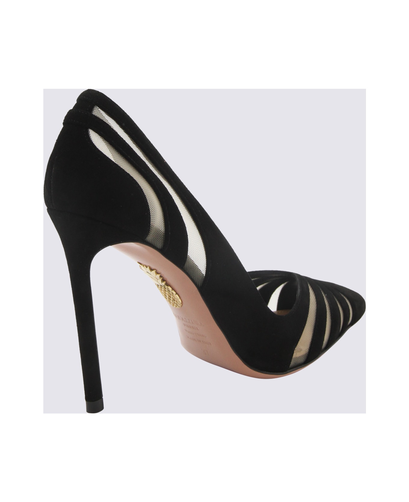 Aquazzura Black Leather The Spy Pump 105 - Black