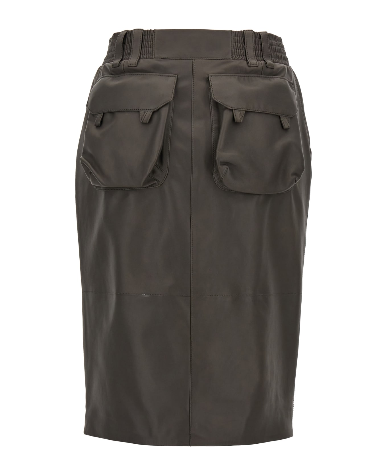 Saint Laurent Leather Skirt - Gray