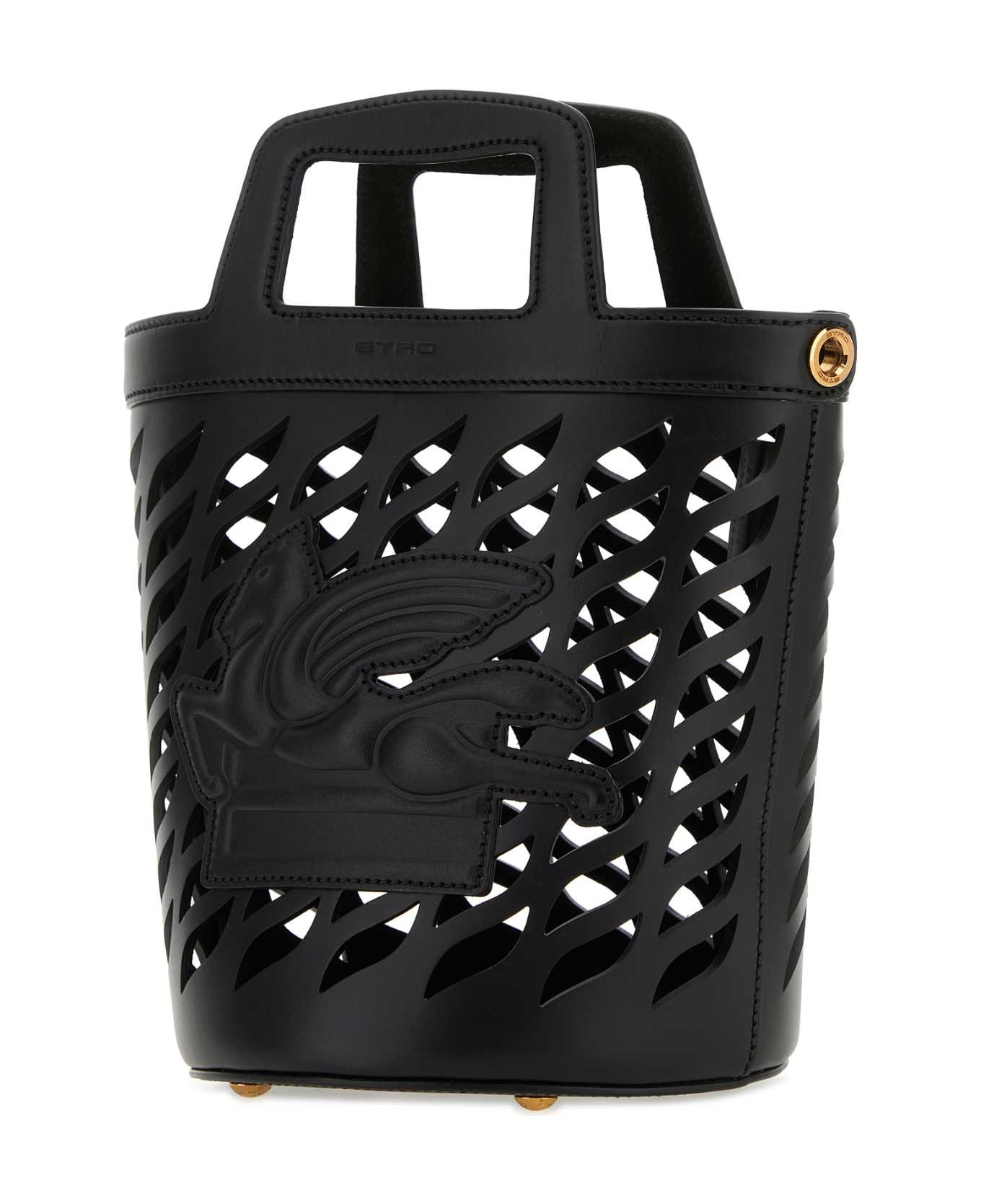 Etro Black Leather Coffa Bucket Bag - 1 トートバッグ