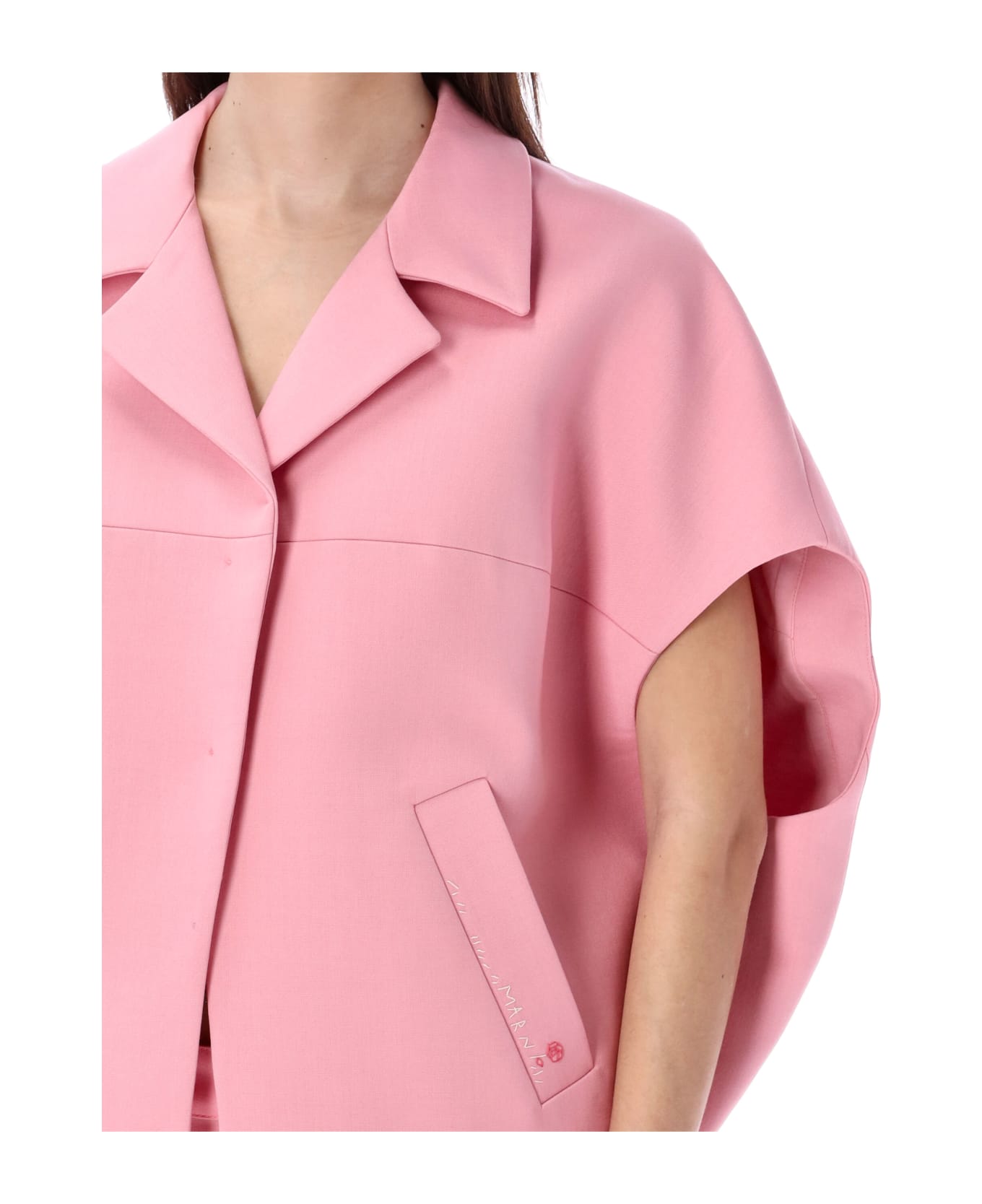 Marni Sleeveless Cady Jacket - Pink Gummy