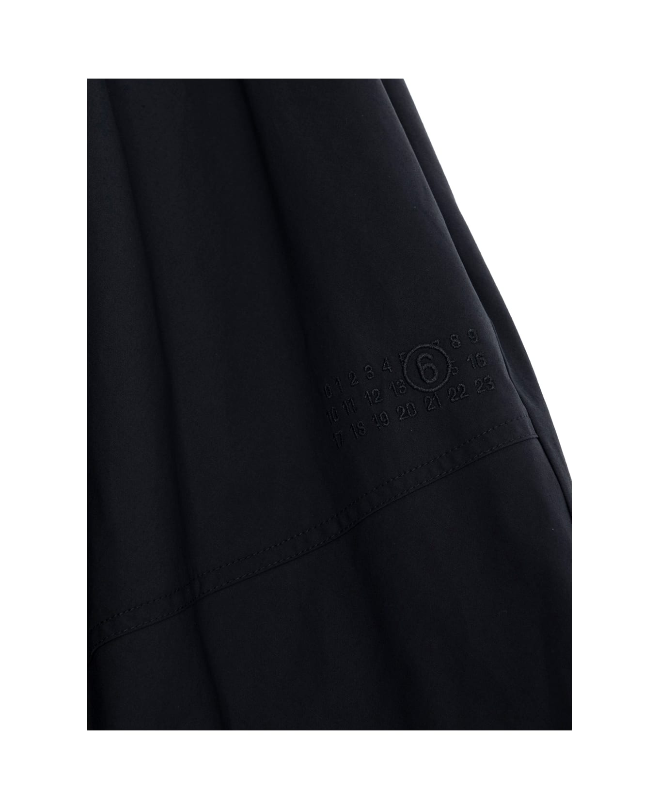 MM6 Maison Margiela Black Crewneck Dress With Short Draped Sleeves In Cotton Girl - Black