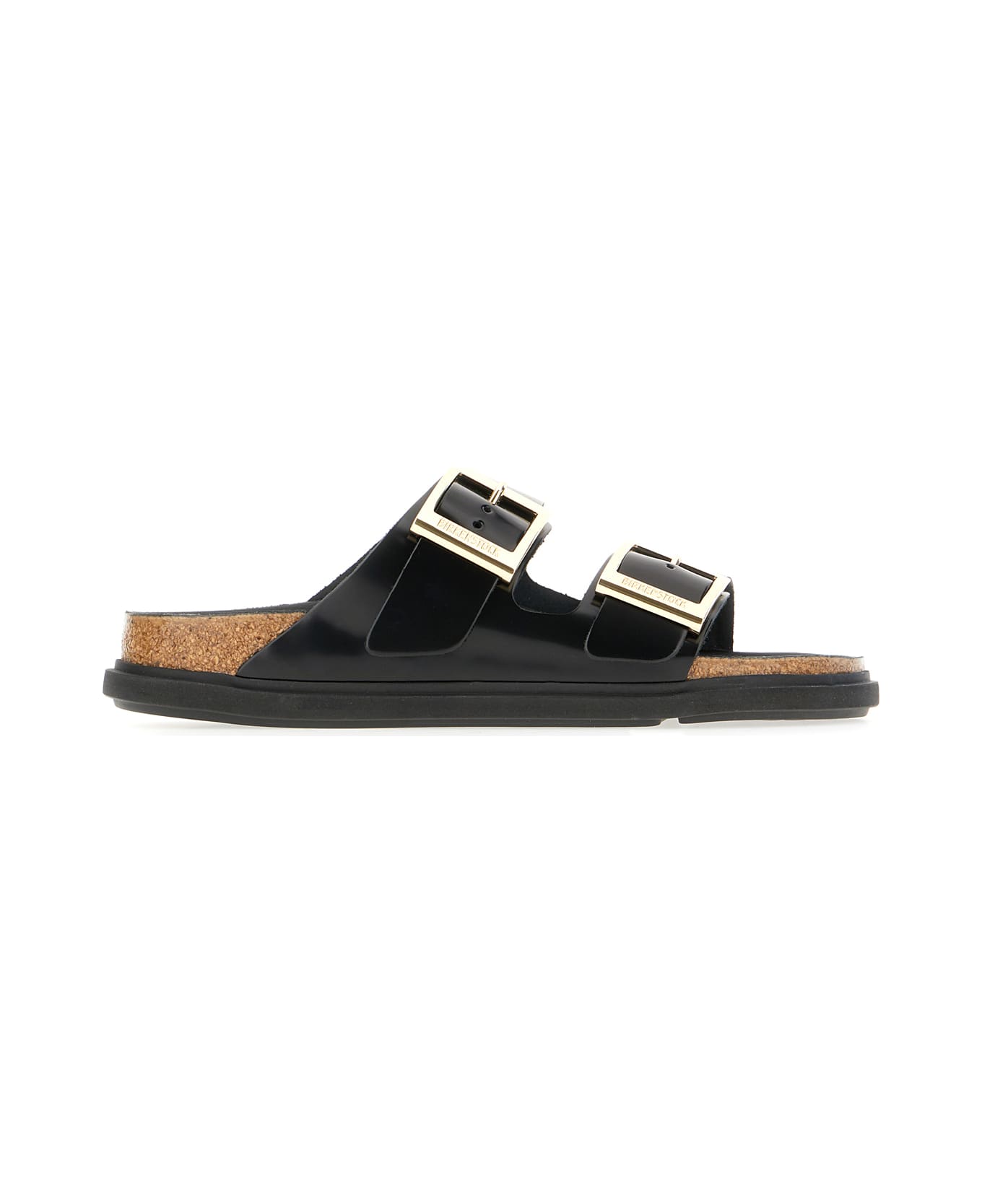 Birkenstock Black Leather Arizona Droplet Sandals - BLACK