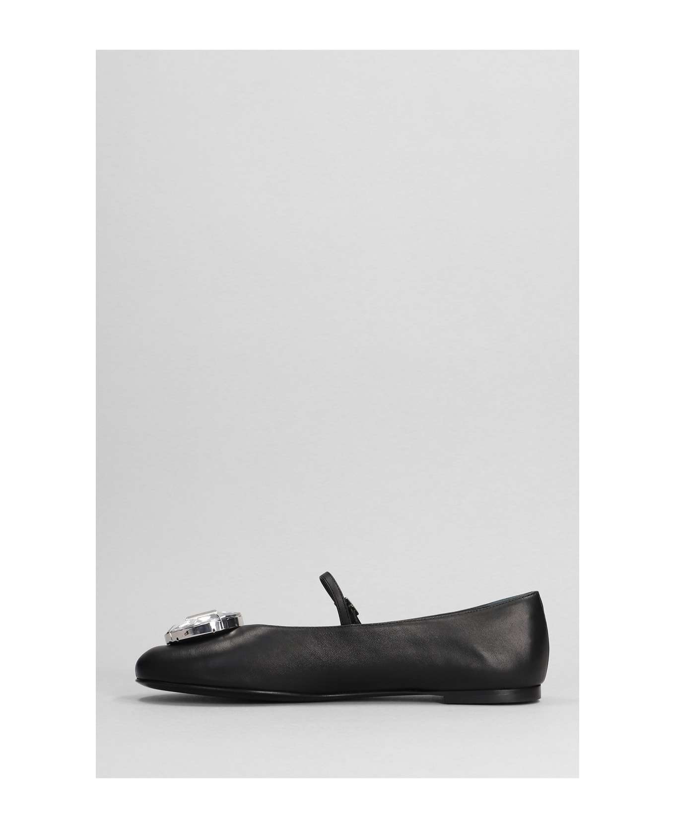 AREA Ballet Flats In Black Leather - black