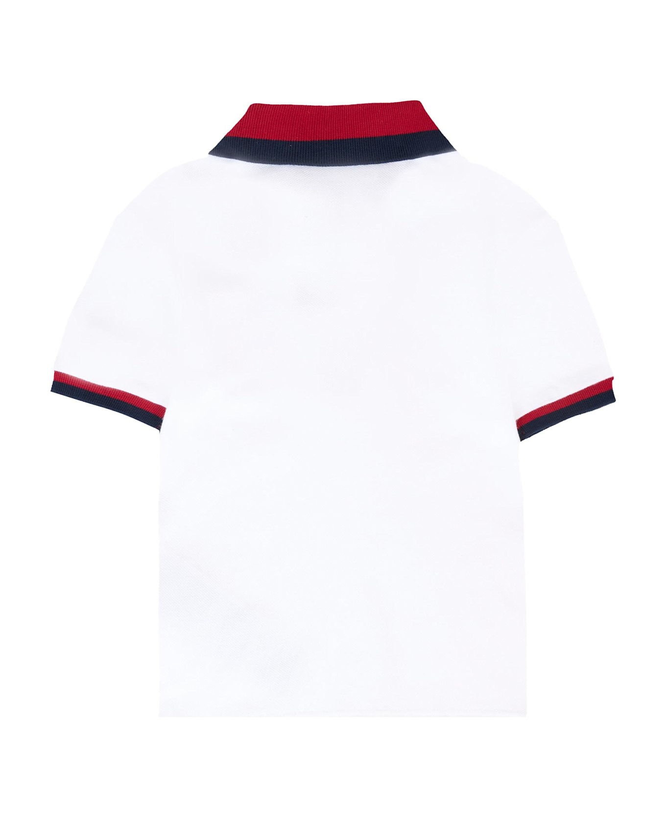 Gucci White Polo Shirt For Baby Boy With Web Detail - White