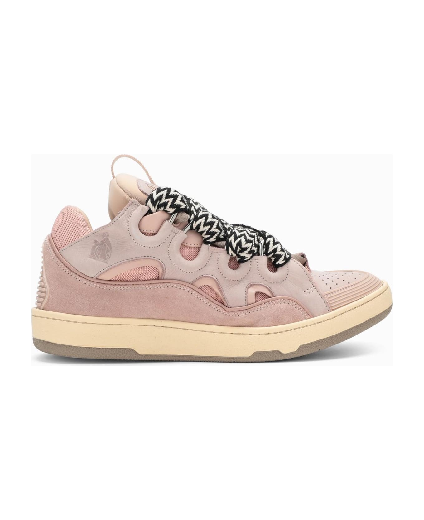 Lanvin Pink Leather Curb Sneakers - Pink