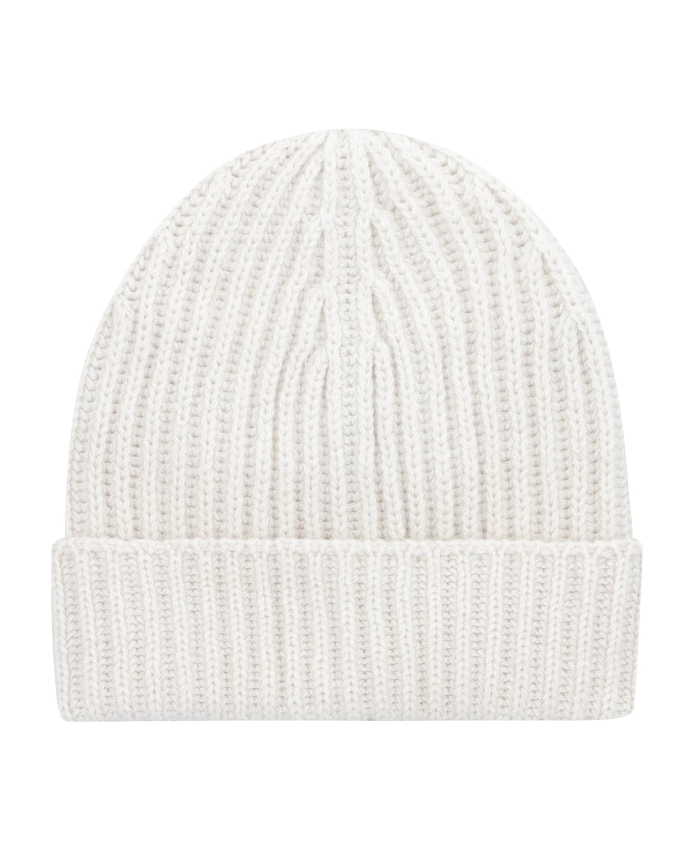 Malo Ribbed Knit Beanie - Ecru