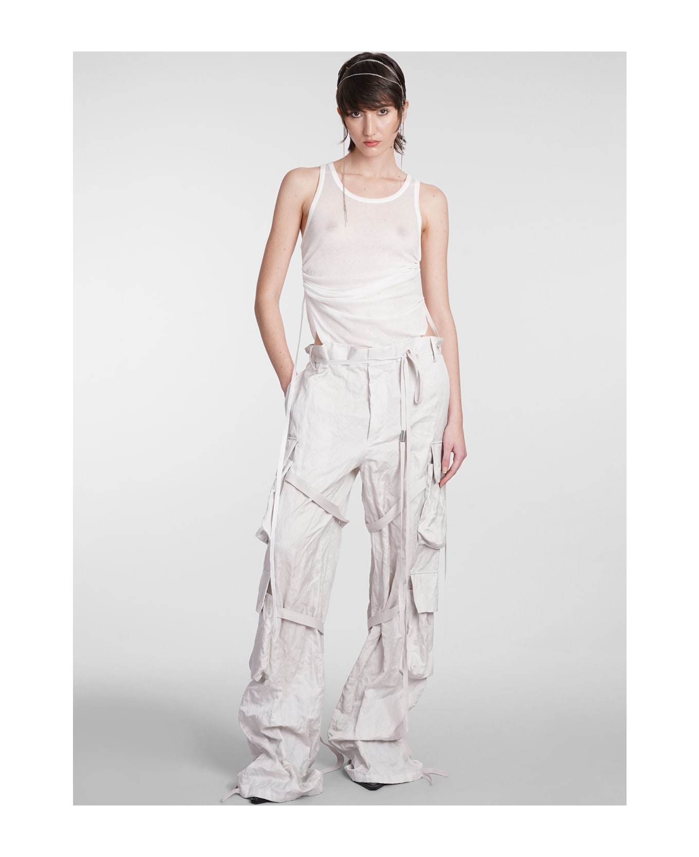 Ann Demeulemeester Tank Top In White Cotton - white
