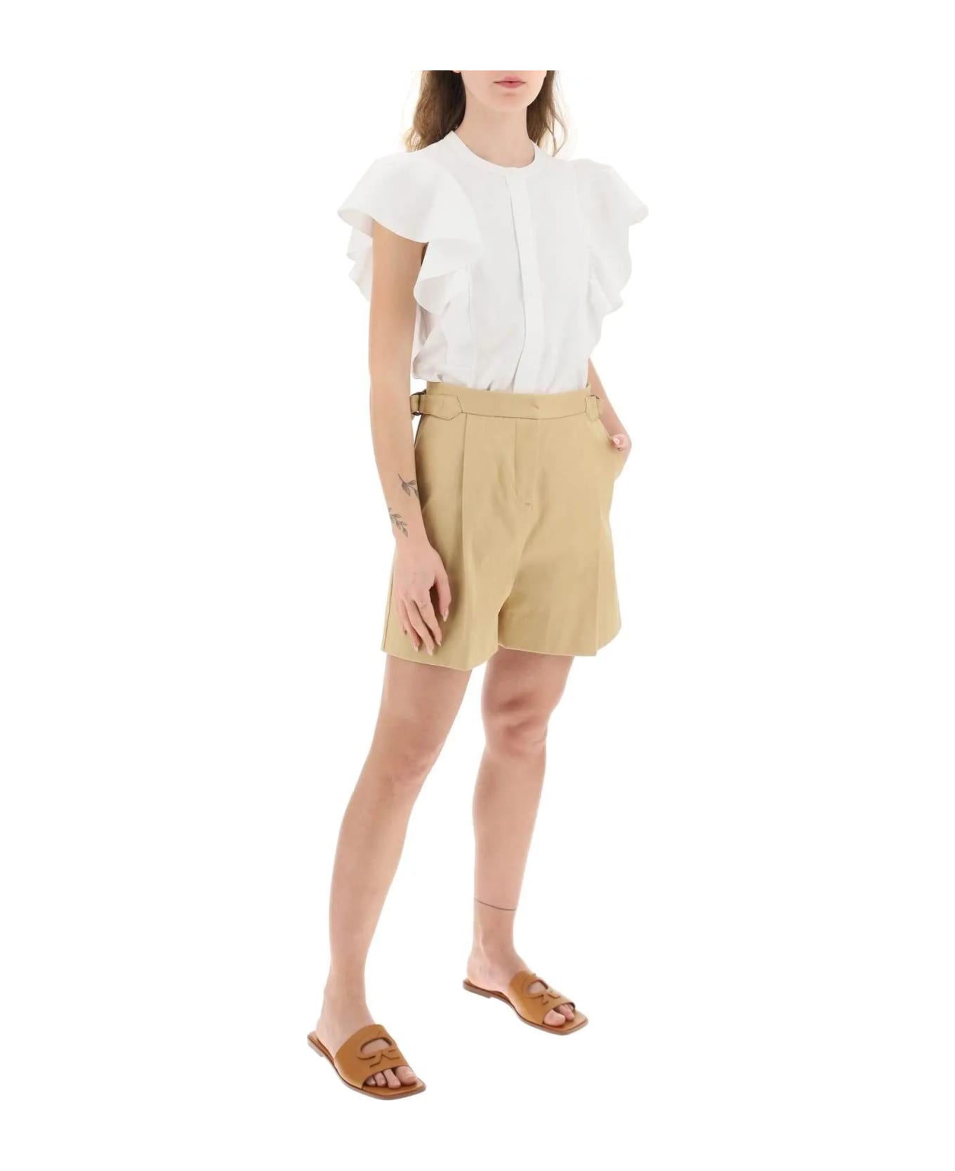 Chloé Cap Sleeves Shirt - white ブラウス