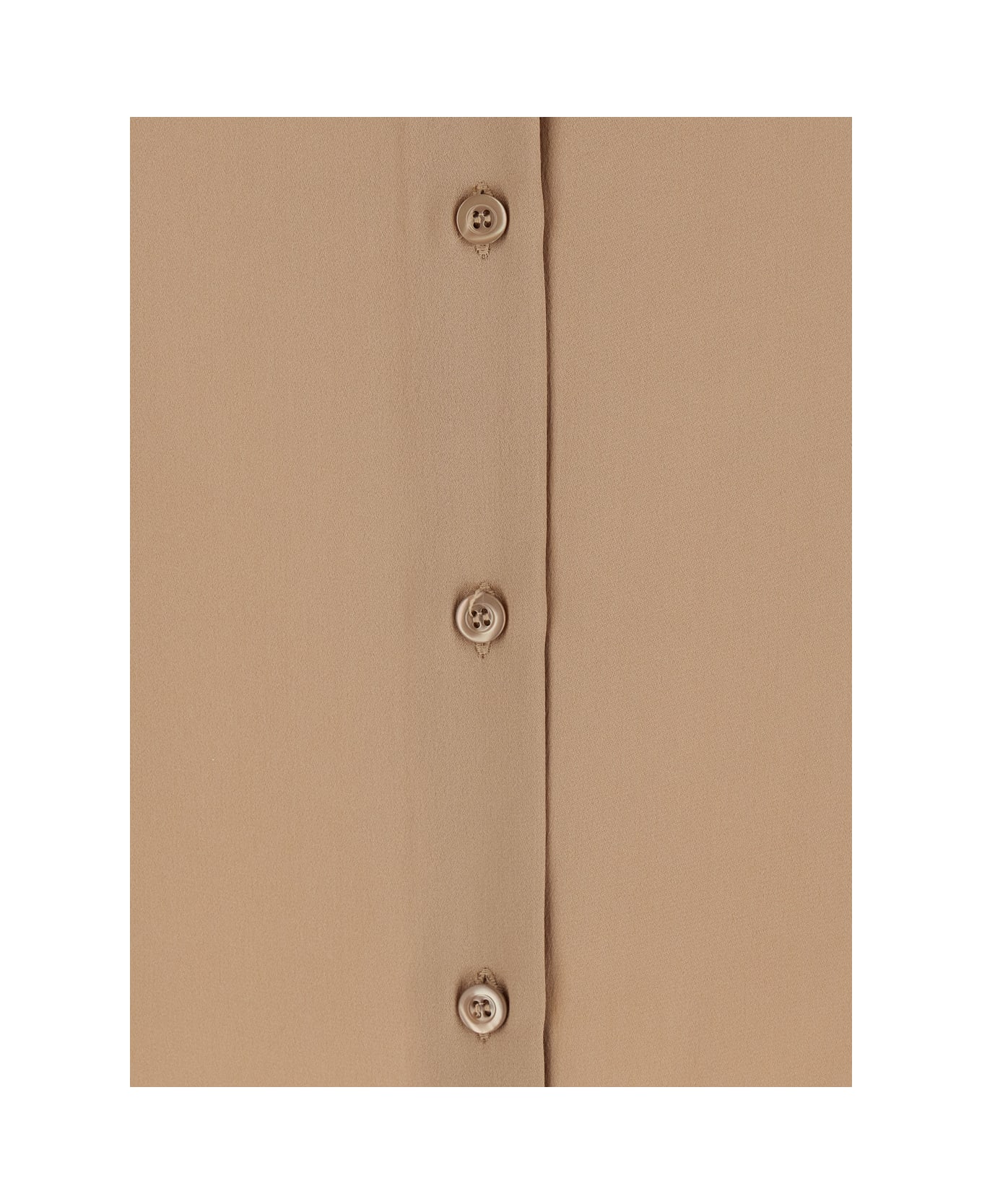 SEMICOUTURE Beige Shirt With Classic Collar And Button Closure In Silk Blend Woman - Beige