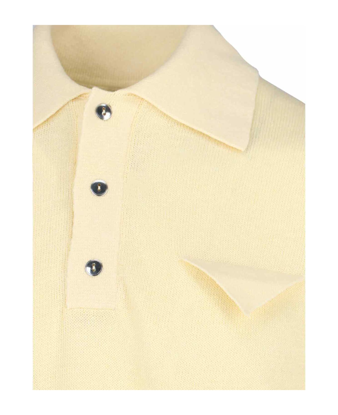 Bottega Veneta Linen Polo Shirt - Yellow