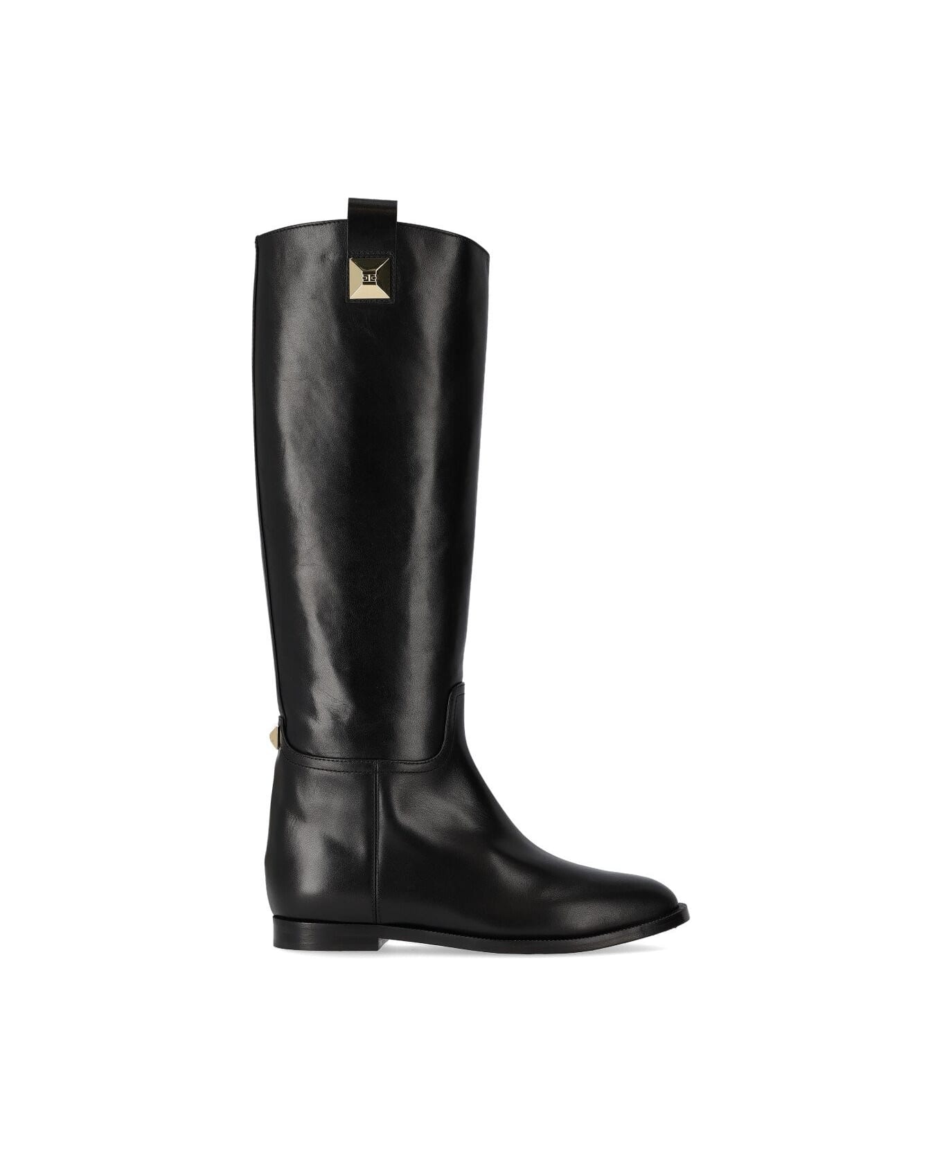 Elisabetta Franchi Black Boot With Stud - Nero