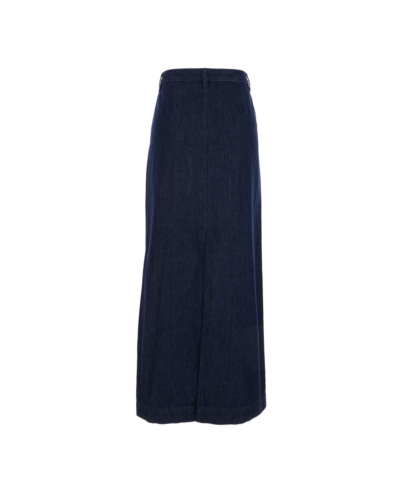 Theory Maxi Blue Skirt With Belt Loops In Cotton Denim Woman - Blu