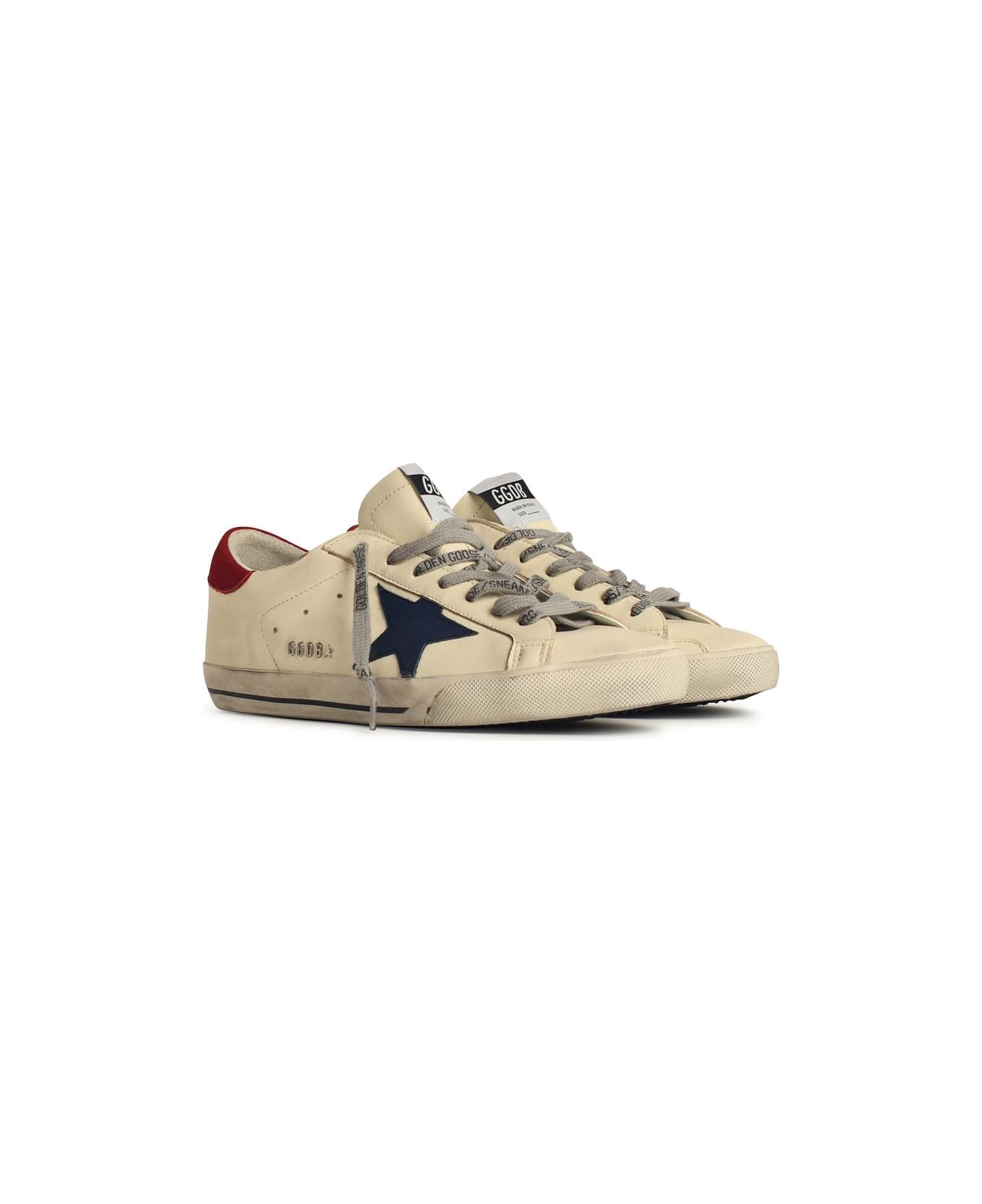 Golden Goose White Leather Snekaer - White