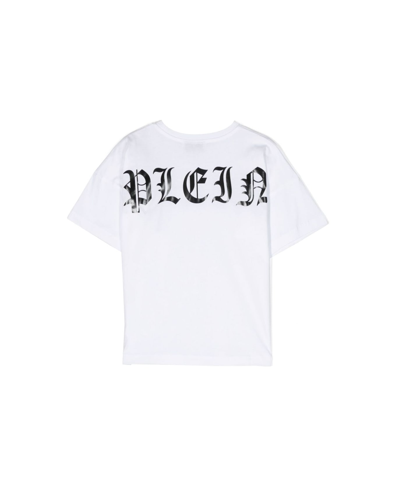 Philipp Plein Junior Philipp Plein T-shirt Bianca In Jersey Di Cotone Bambino - Bianco