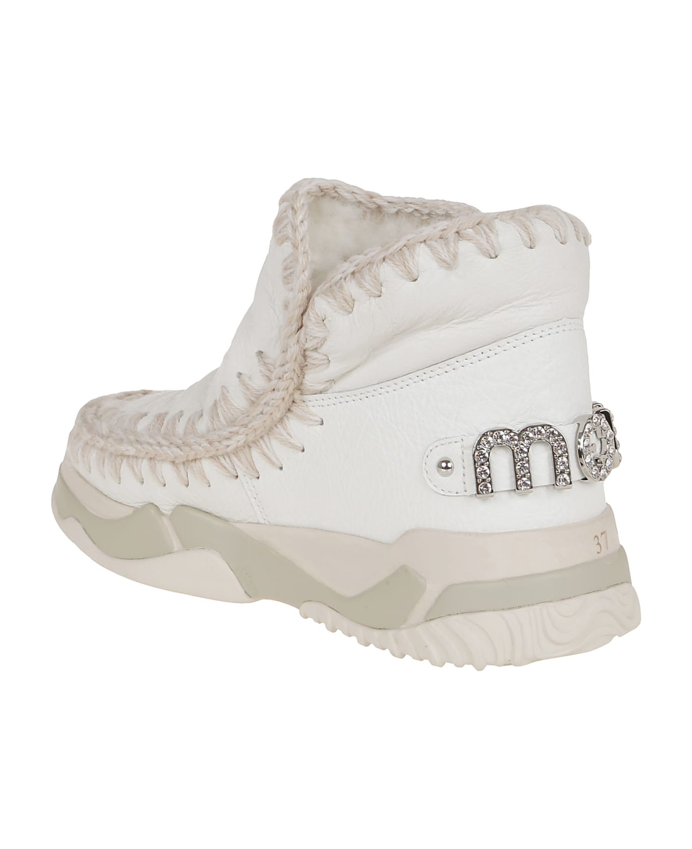 Mou Eskimo Trainer Logo Rhinestone - Wxwhi Waxi White