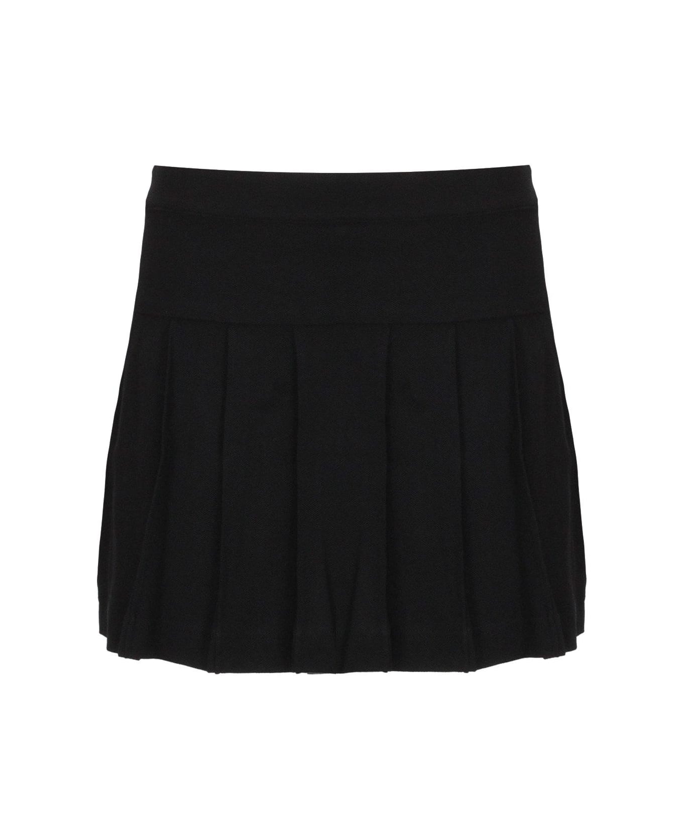 Palm Angels Monogram-embroidered Low-rise Mini Skirt - Black