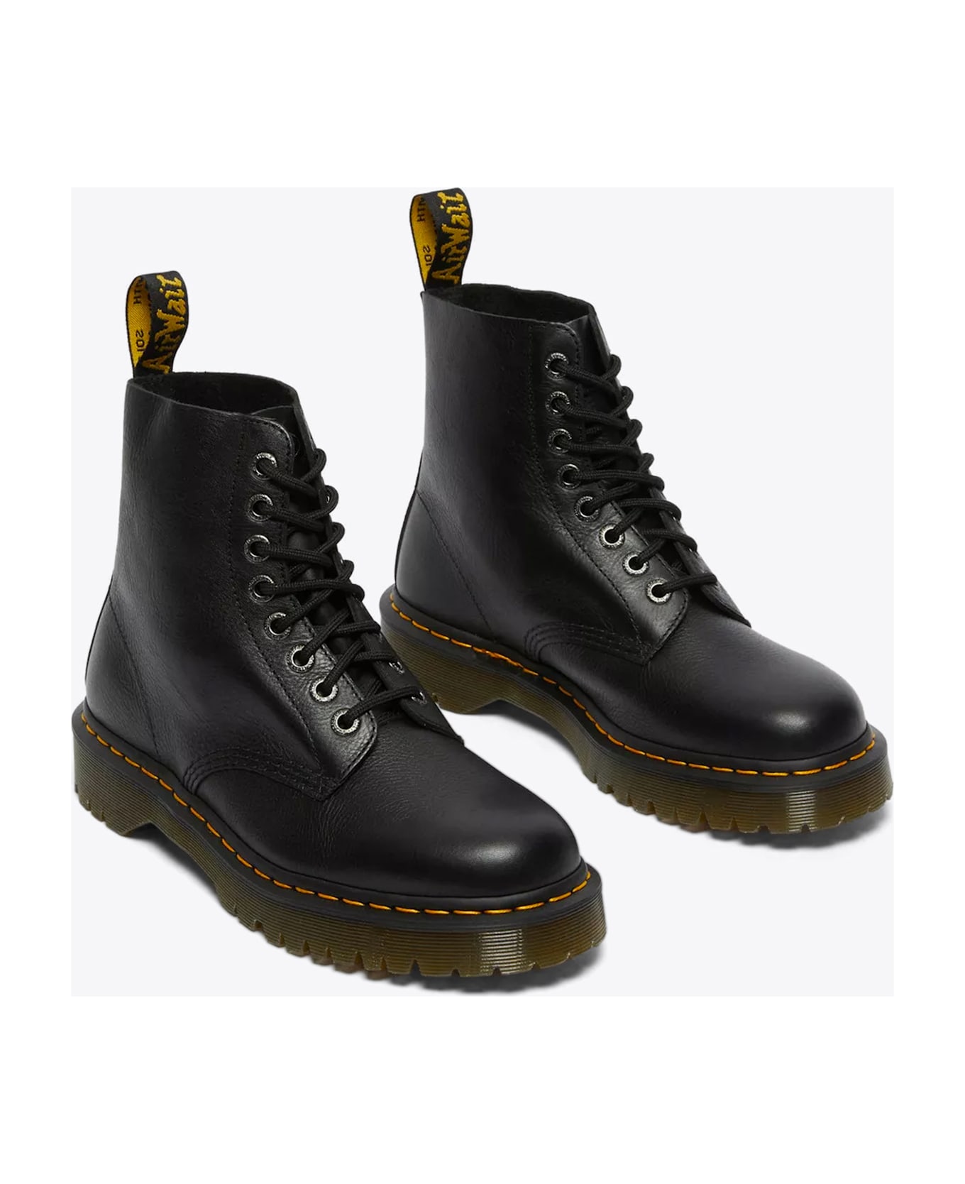 Dr. Martens 1460 Pascal Bex Black grainy leather lace-up ankle boots with platform sole - 1460 Pascal Bex - Nero